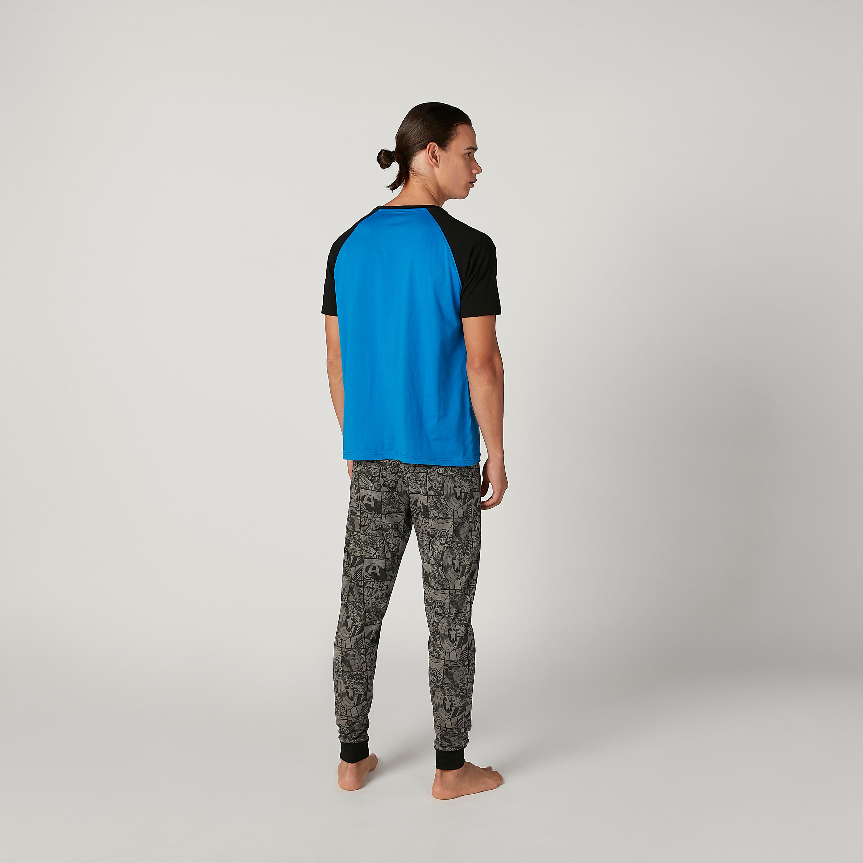 Sustainable Captain America Printed T-shirt and Jog Pants Set-men-clothing-nightwear-sets-image-2