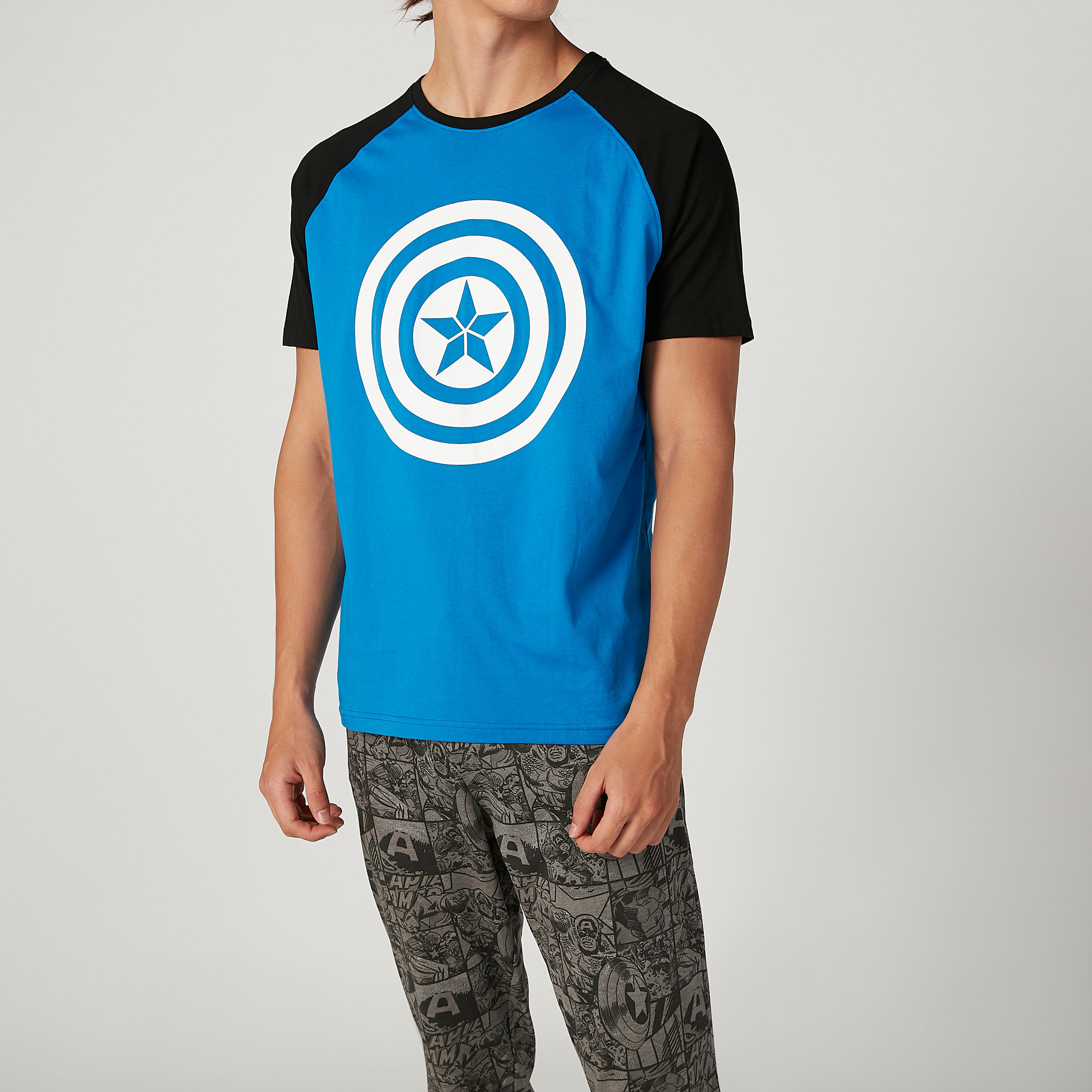 Sustainable Captain America Printed T-shirt and Jog Pants Set-men-clothing-nightwear-sets-image-3