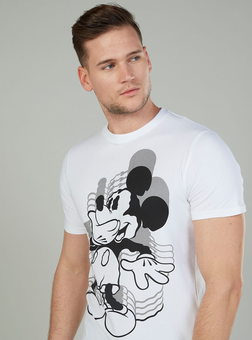 Sustainable Slim Fit Mickey Mouse Printed T-shirt with Crew Neck-men-clothing-tshirtsandpolos-tshirts-image-3