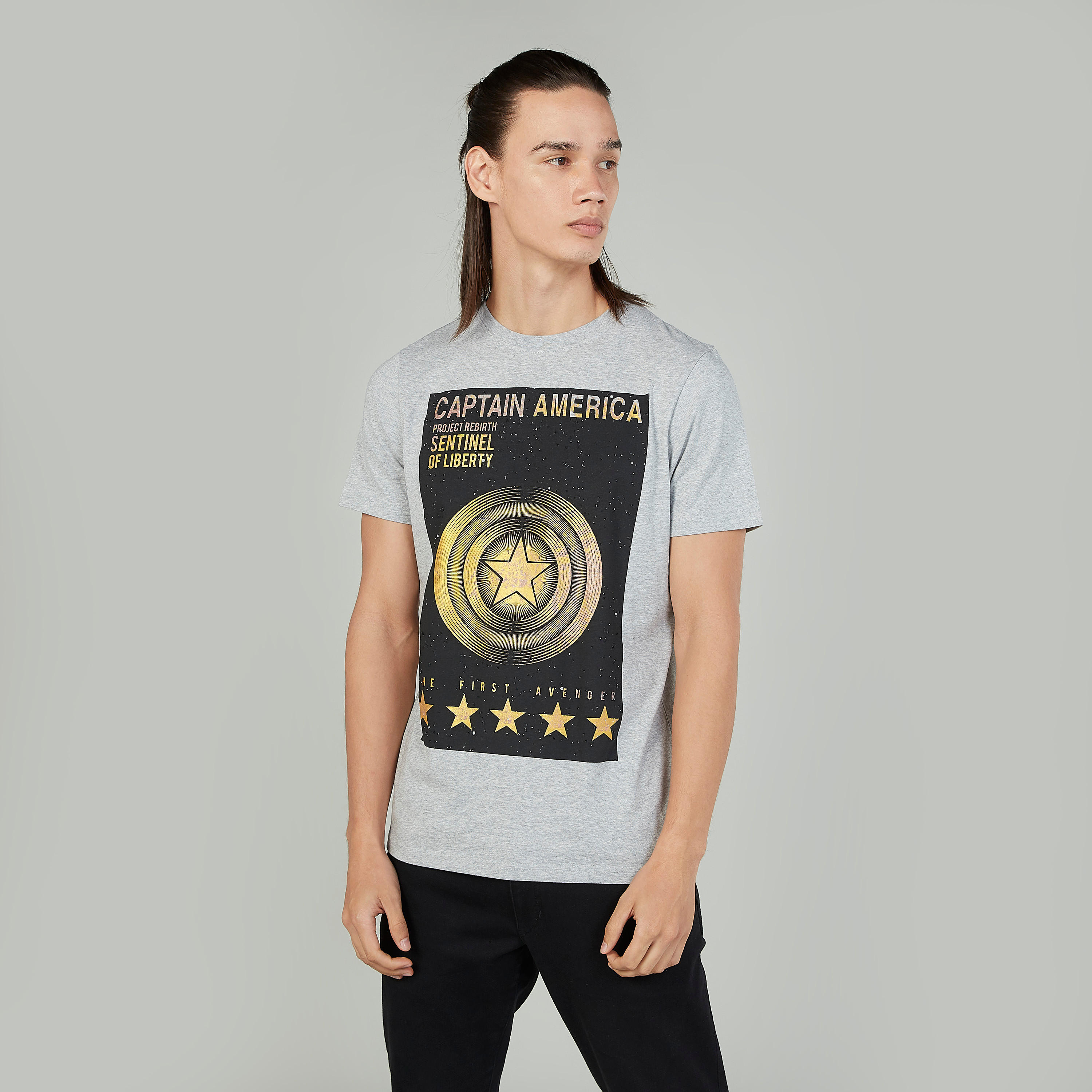تيشيرت مستدام سليم فيت بياقة ضيّقة وطبعات كابتن أمريكا-men-clothing-tshirtsandpolos-tshirts-image-1