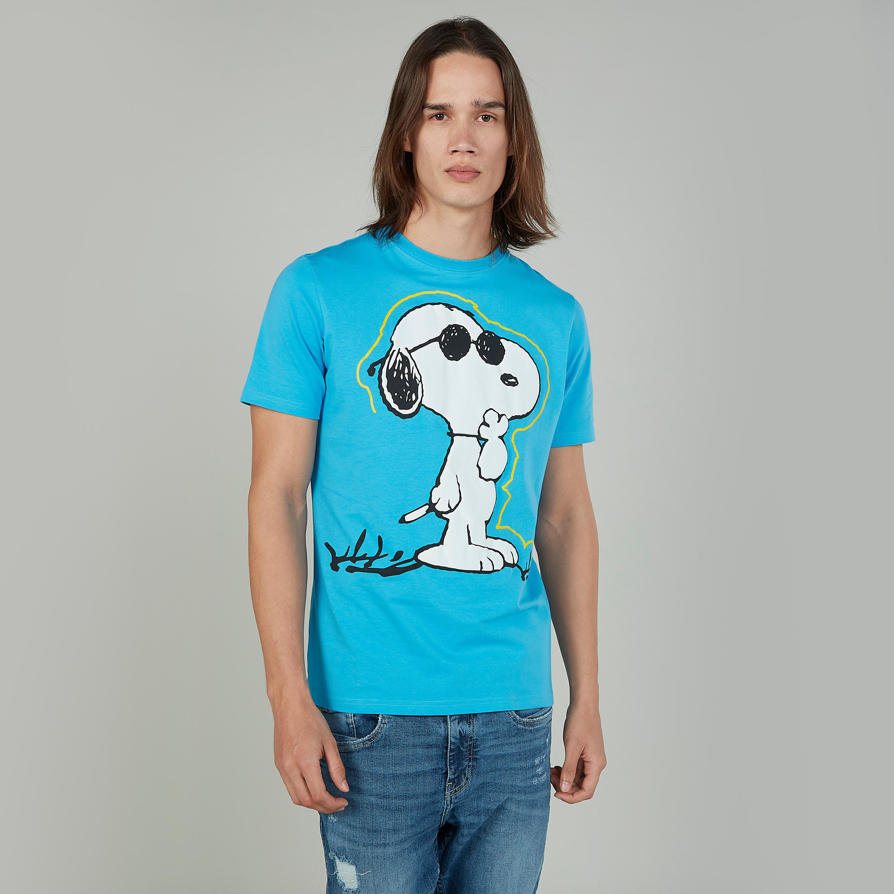 Sustainable Slim Fit Snoopy Printed T-shirt with Crew Neck-men-clothing-tshirtsandpolos-tshirts-image-1