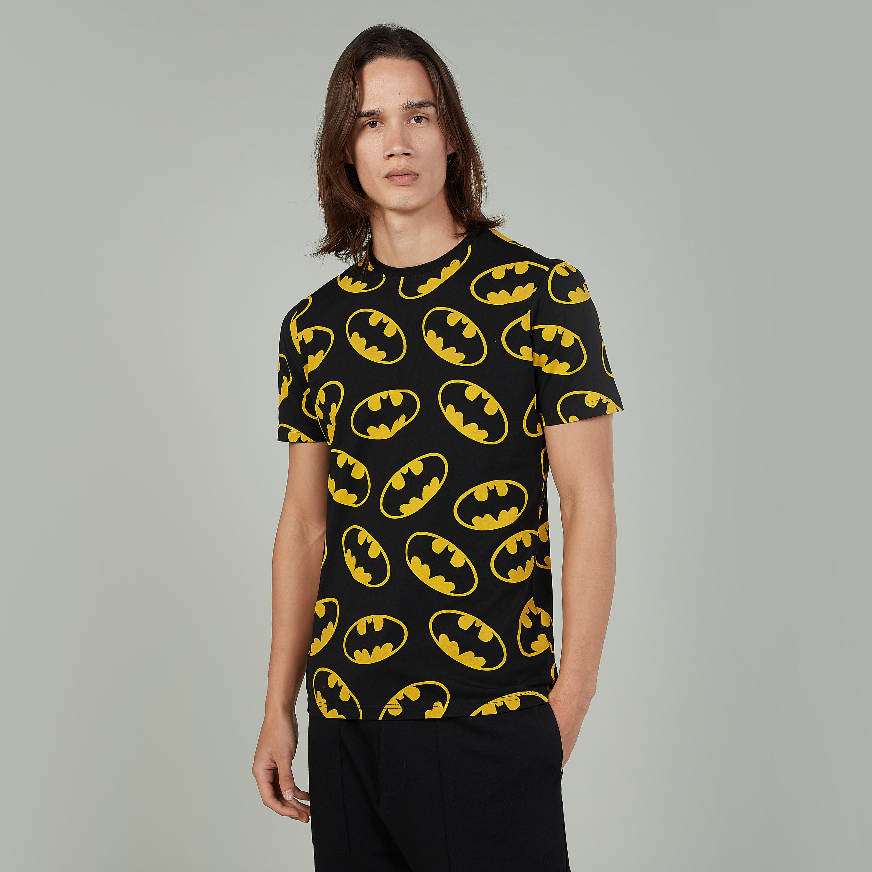 Sustainable Slim Fit Batman Printed T-shirt with Crew Neck-men-clothing-tshirtsandpolos-tshirts-image-1