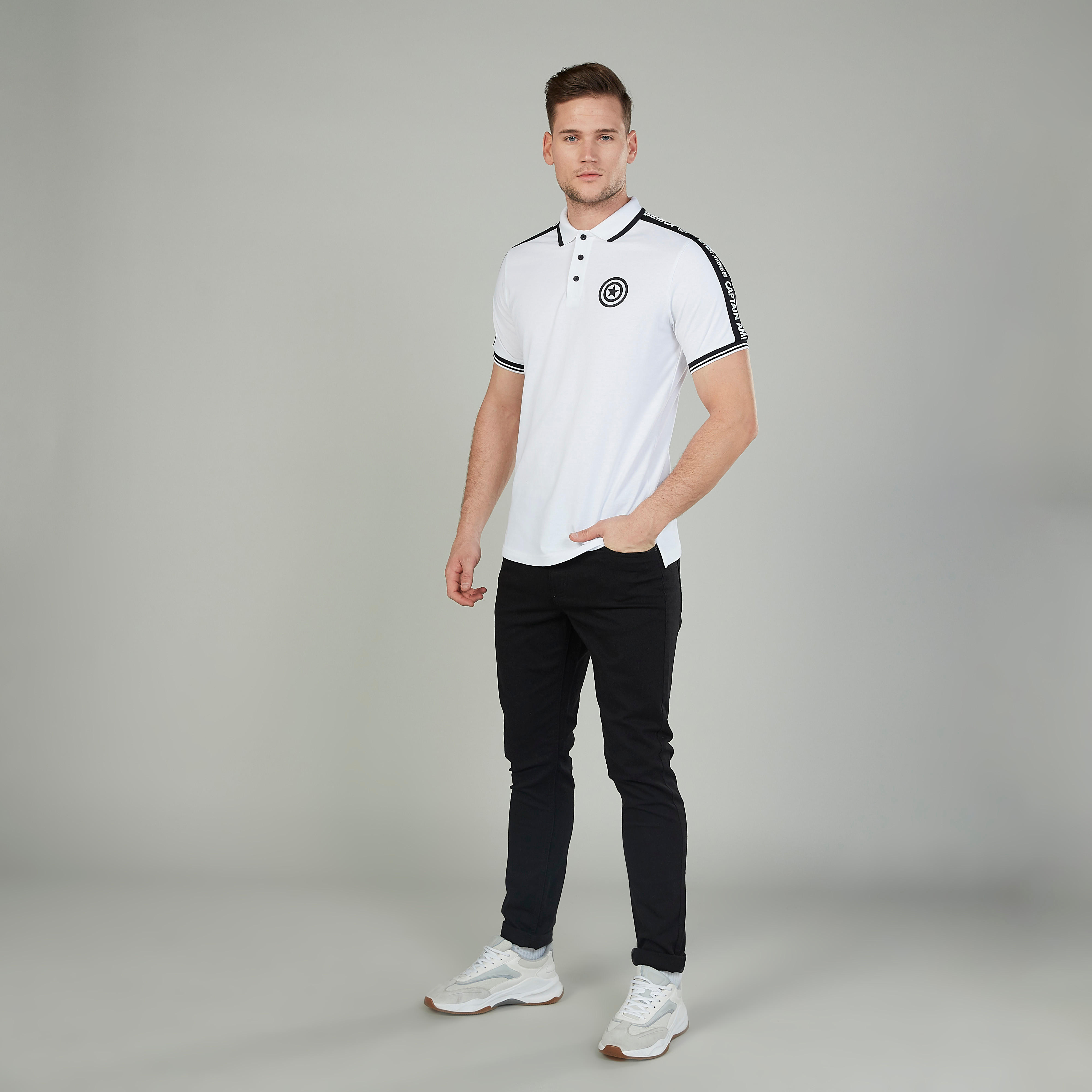 تيشيرت بولو بأكمام قصيرة وطبعات كابتن أمريكا-men-clothing-tshirtsandpolos-polos-image-2