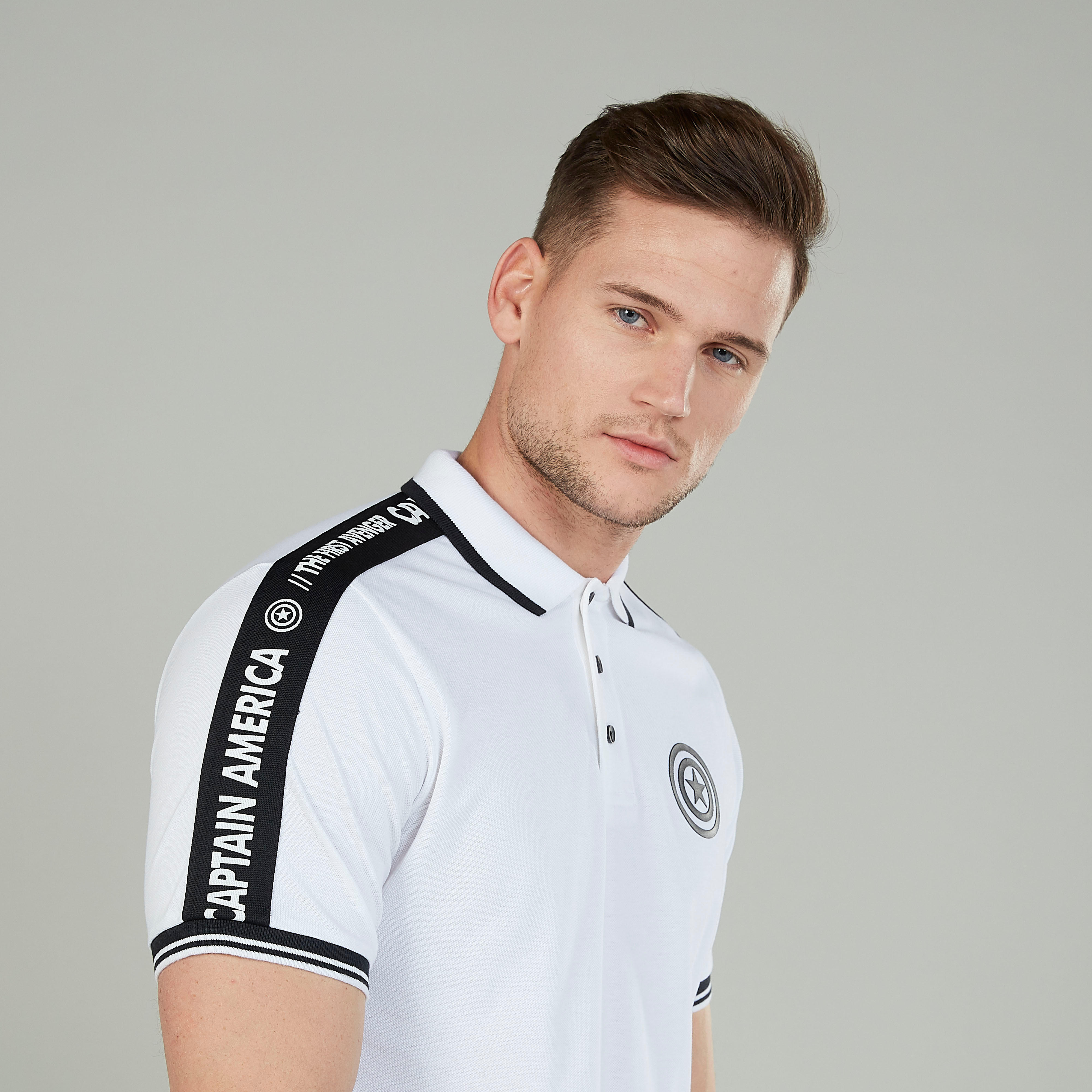 تيشيرت بولو بأكمام قصيرة وطبعات كابتن أمريكا-men-clothing-tshirtsandpolos-polos-image-3