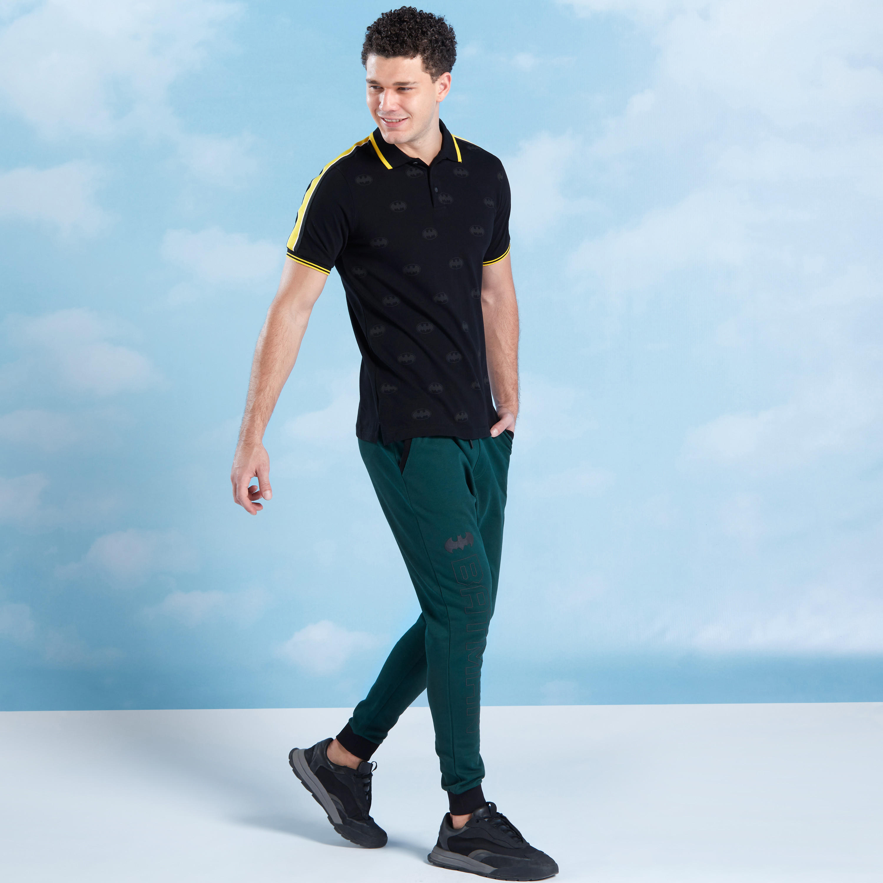 Batman Printed T-shirt with Polo Neck and Short Sleeves-men-clothing-tshirtsandpolos-polos-image-3
