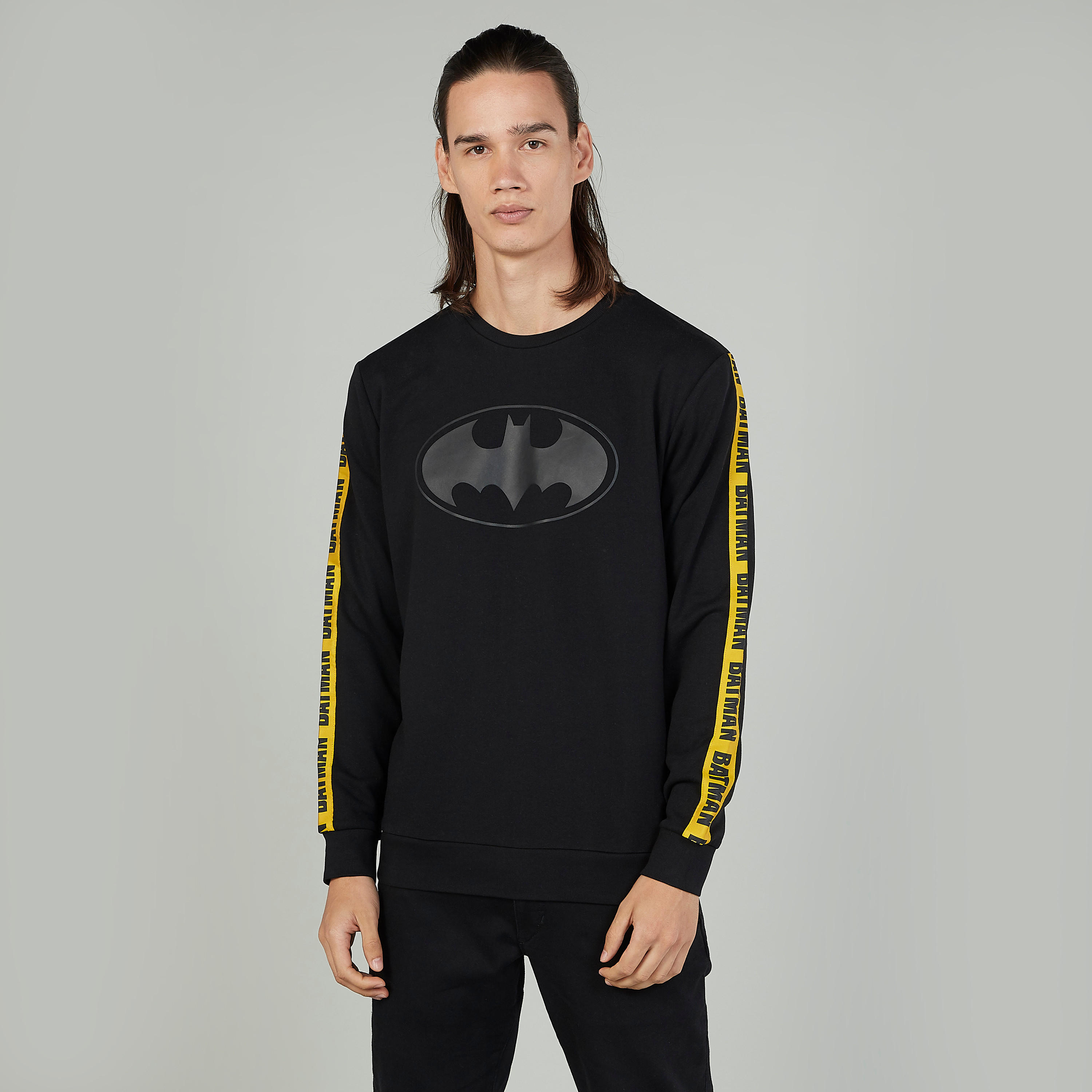Batman Printed Sweatshirt with Crew Neck and Long Sleeves-men-winterwear-hoodiesandsweatshirts-image-1