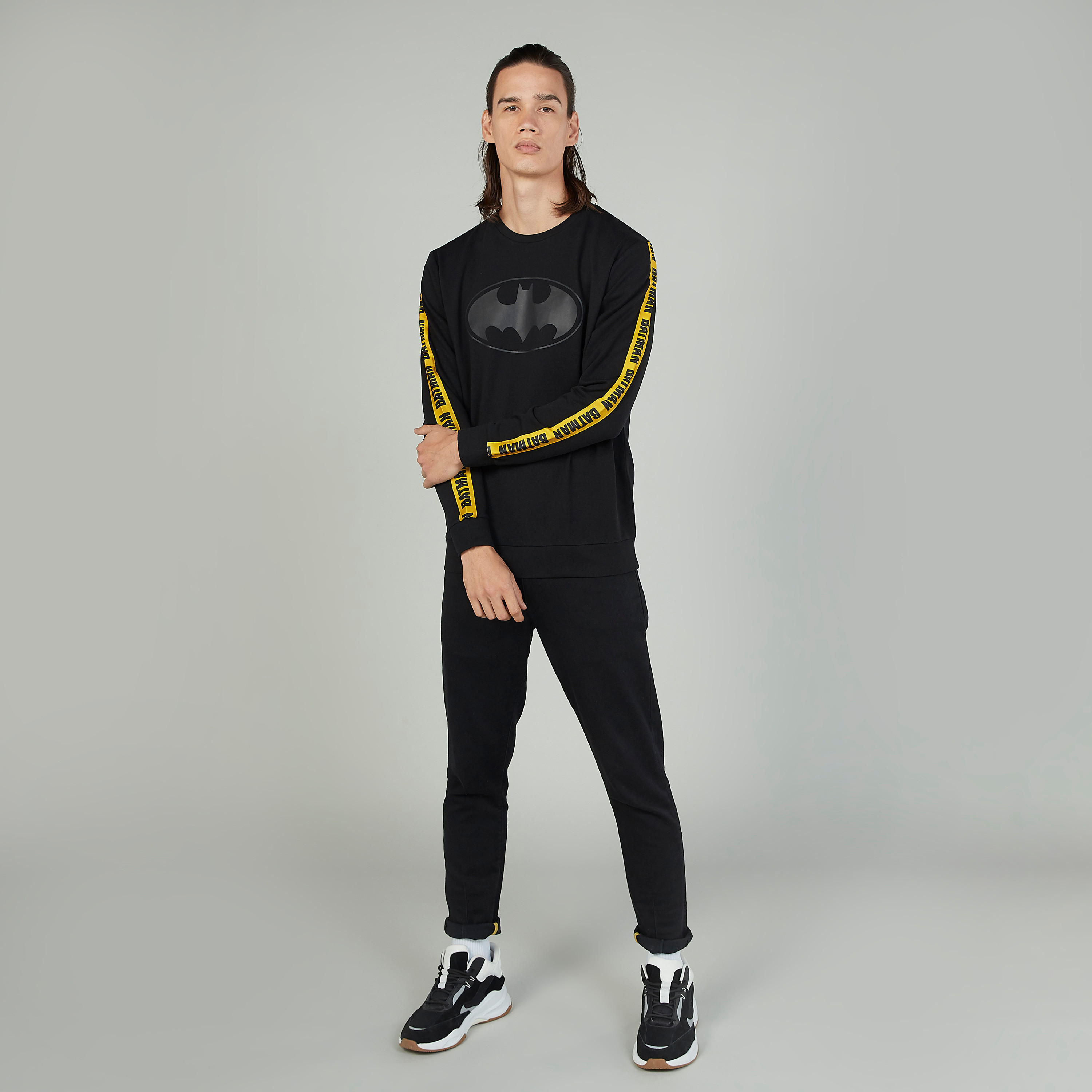 Batman Printed Sweatshirt with Crew Neck and Long Sleeves-men-winterwear-hoodiesandsweatshirts-image-2