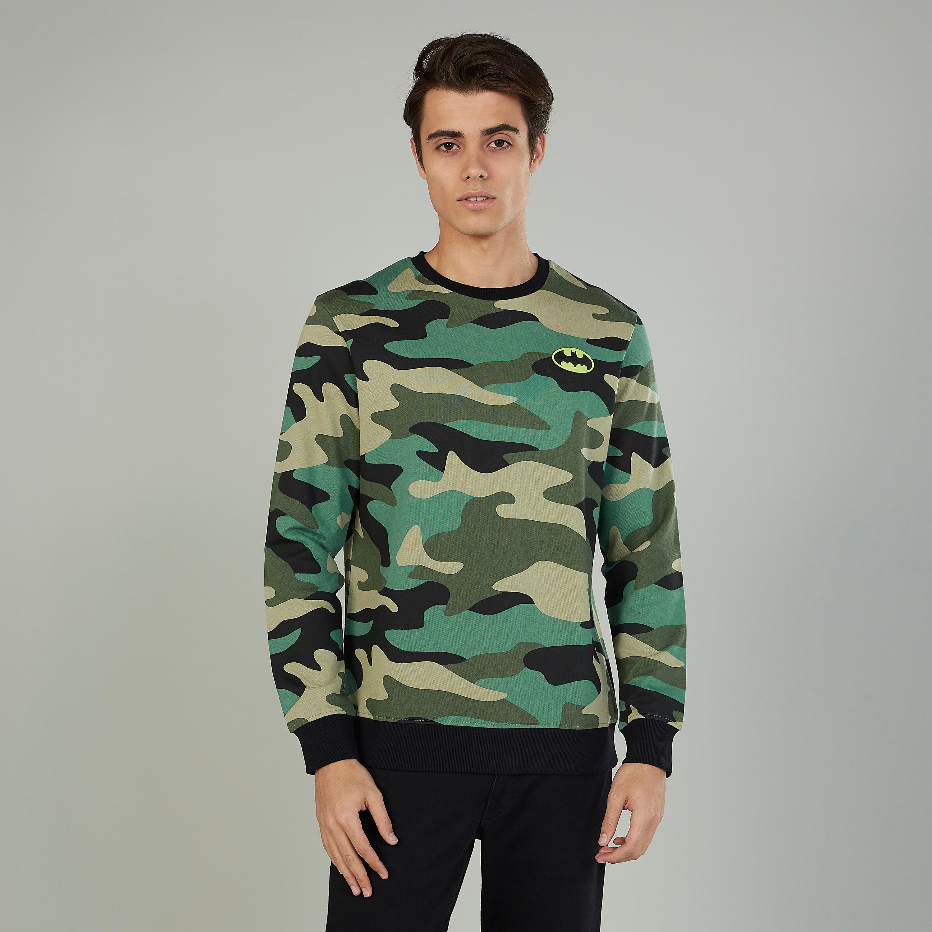 Batman Printed Sweatshirt with Crew Neck and Long Sleeves-men-winterwear-hoodiesandsweatshirts-image-1