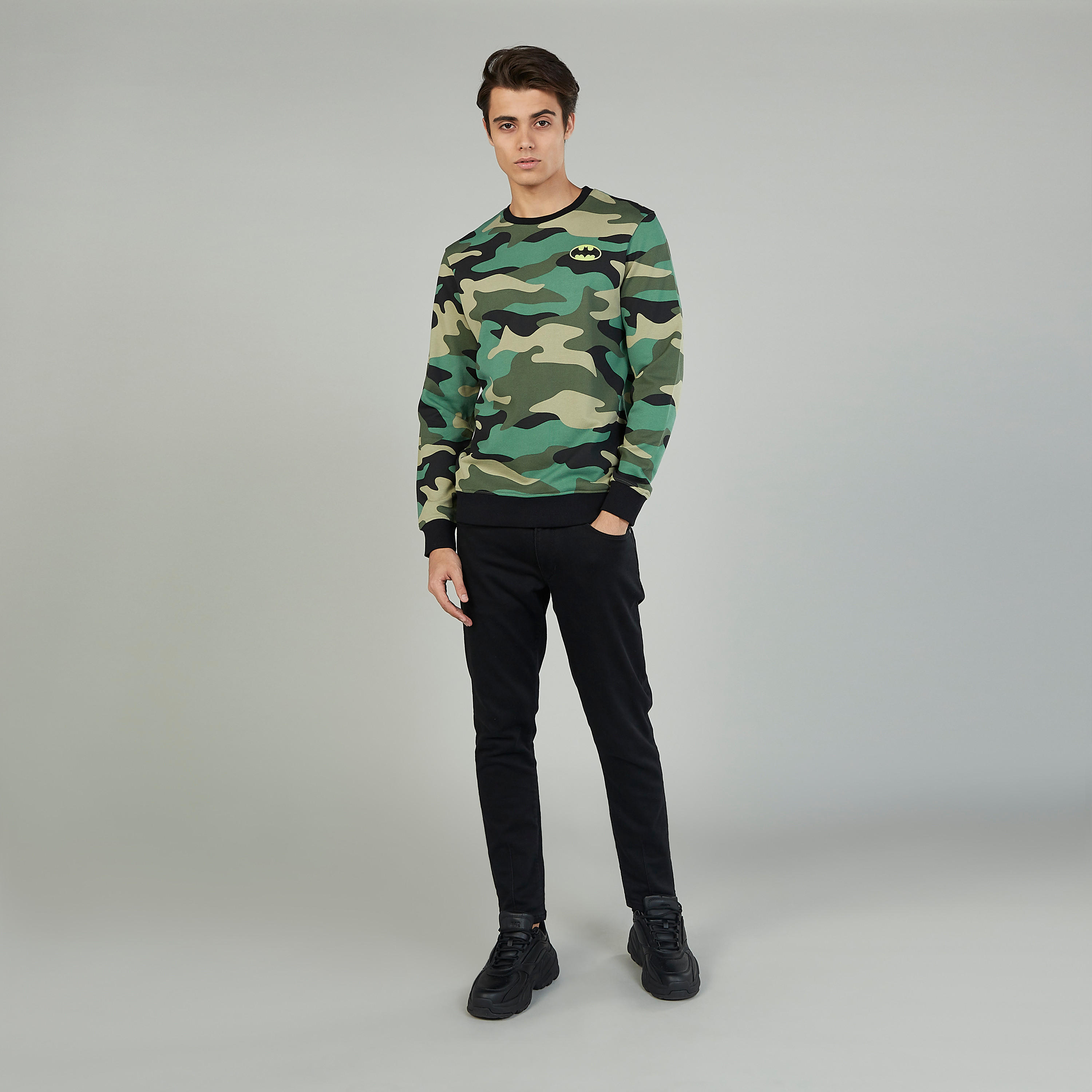 Batman Printed Sweatshirt with Crew Neck and Long Sleeves-men-winterwear-hoodiesandsweatshirts-image-2