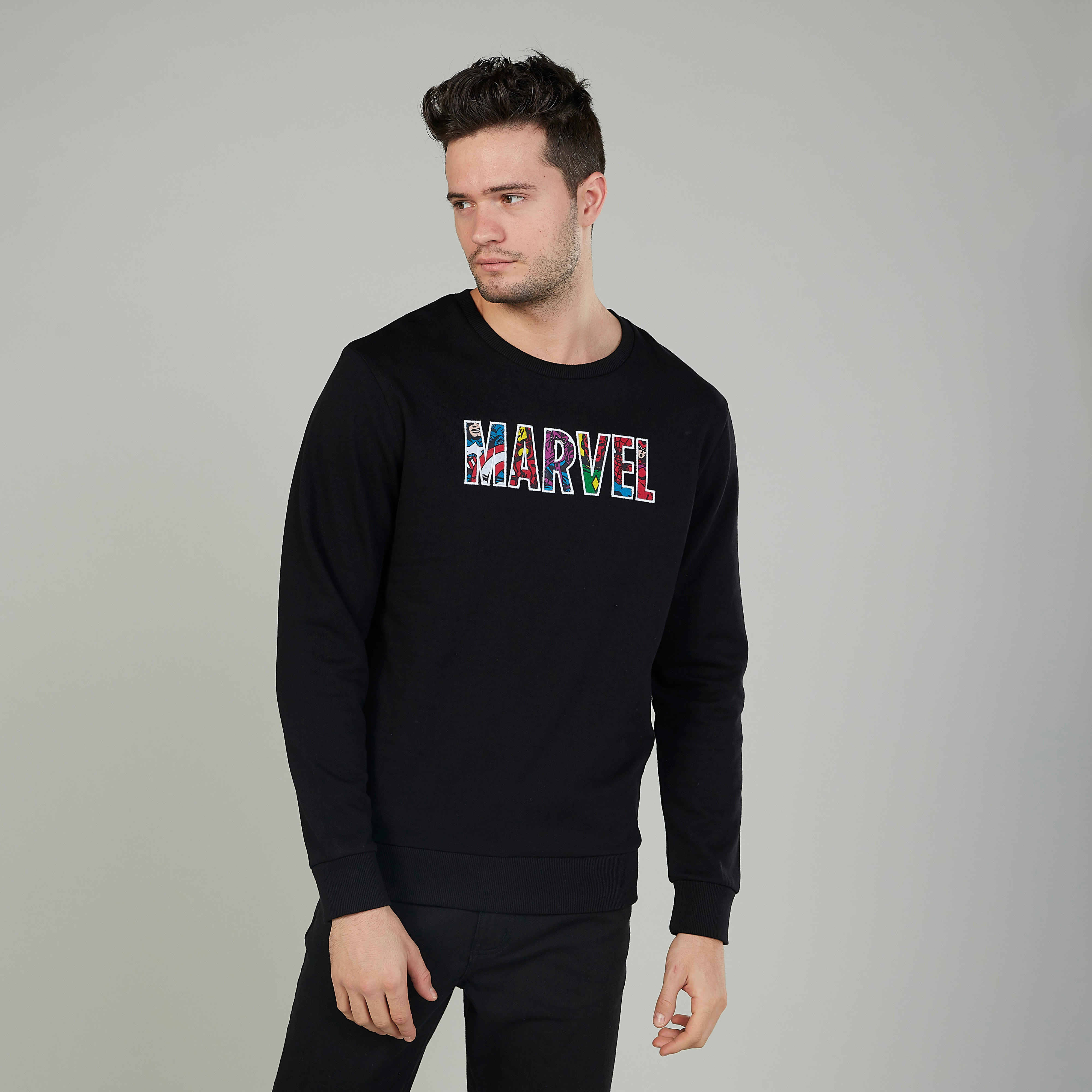 Avengers Print Sweatshirt with Crew Neck and Long Sleeves-men-winterwear-hoodiesandsweatshirts-image-1