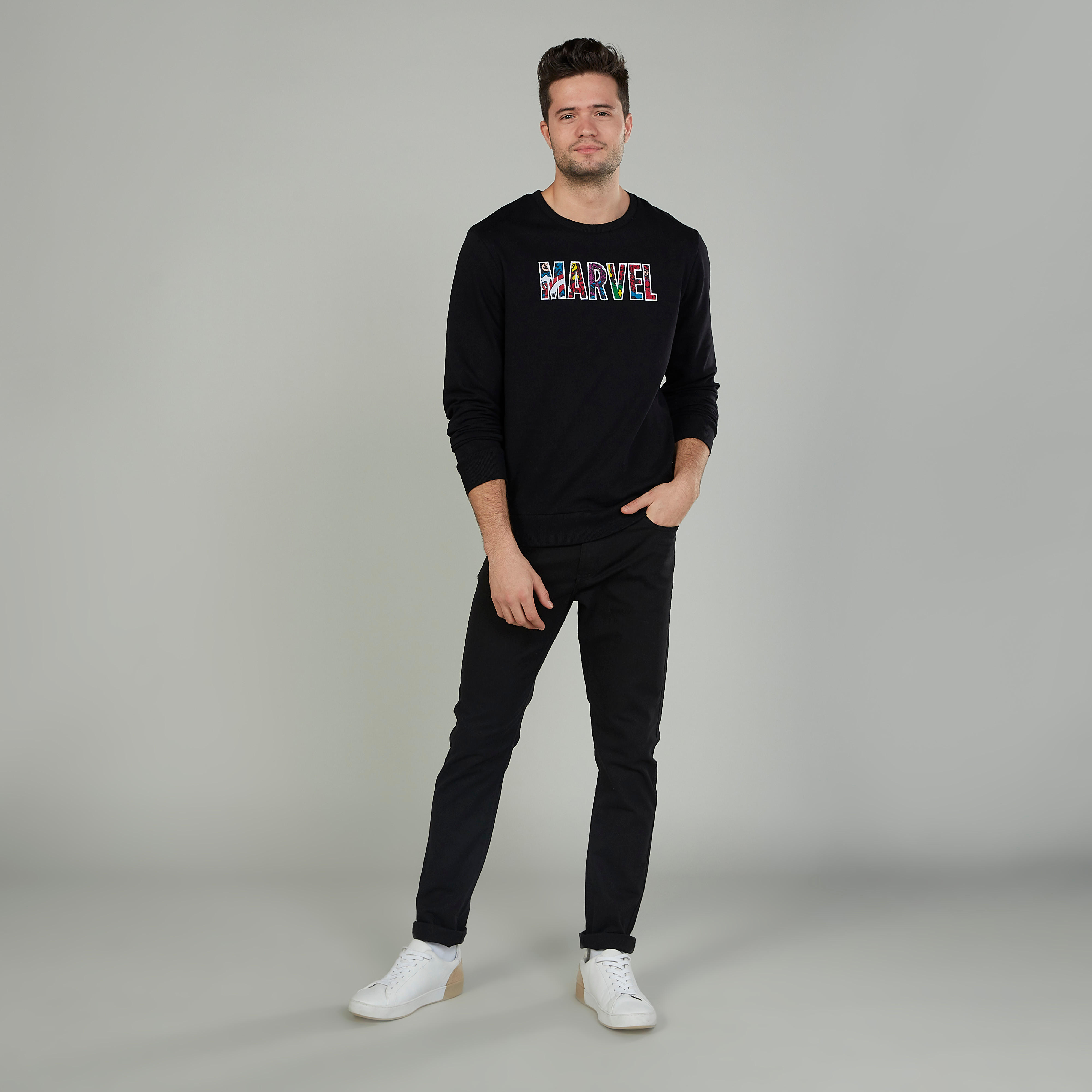 Avengers Print Sweatshirt with Crew Neck and Long Sleeves-men-winterwear-hoodiesandsweatshirts-image-2