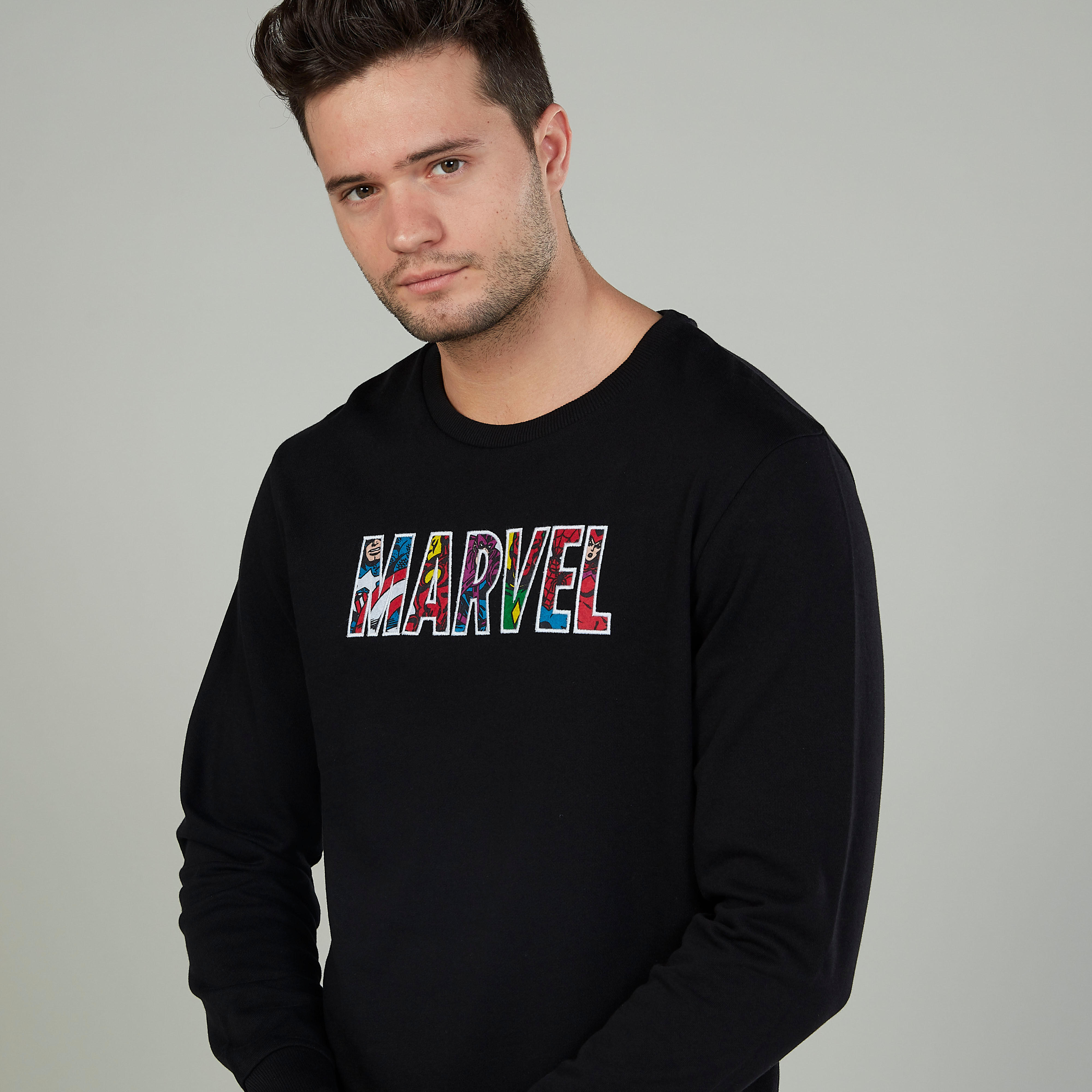 Avengers Print Sweatshirt with Crew Neck and Long Sleeves-men-winterwear-hoodiesandsweatshirts-image-3
