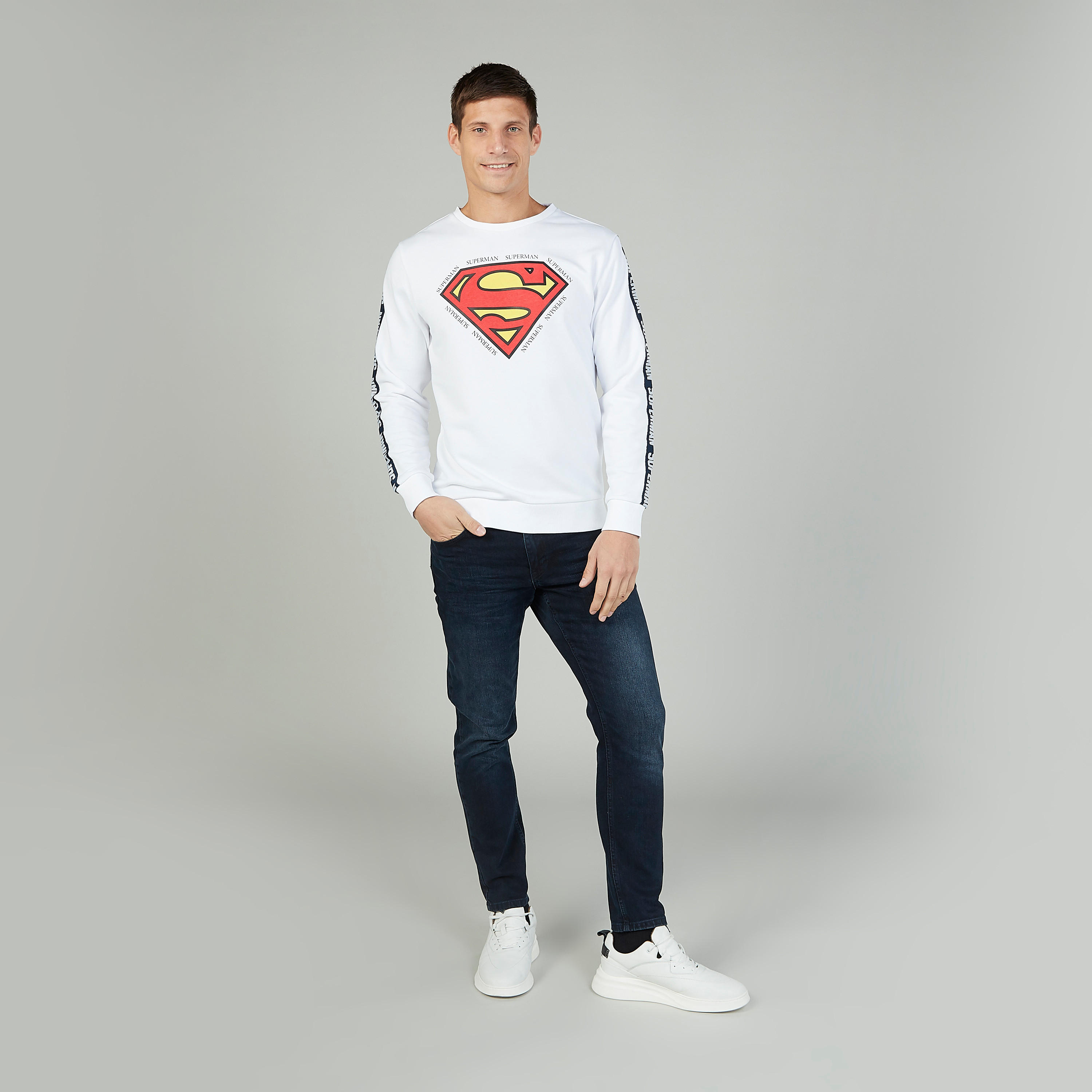 Superman Printed Sweatshirt with Long Sleeves-men-winterwear-hoodiesandsweatshirts-image-2