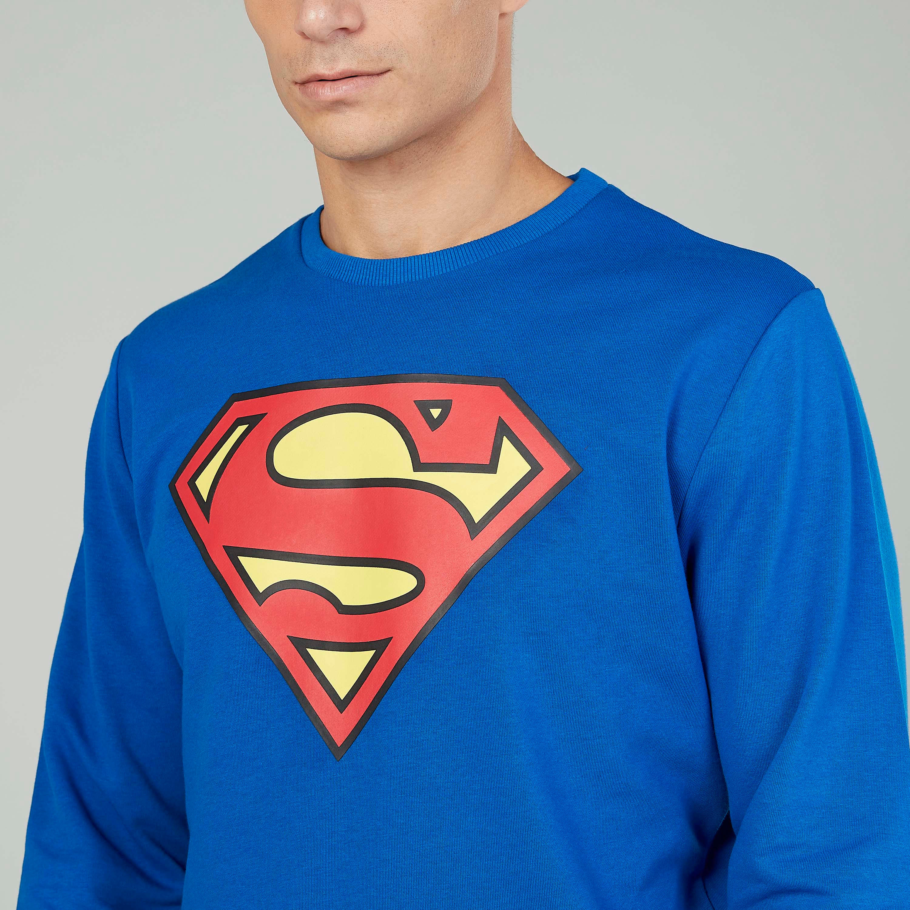 Superman Printed Sweatshirt with Long Sleeves-men-winterwear-hoodiesandsweatshirts-image-3
