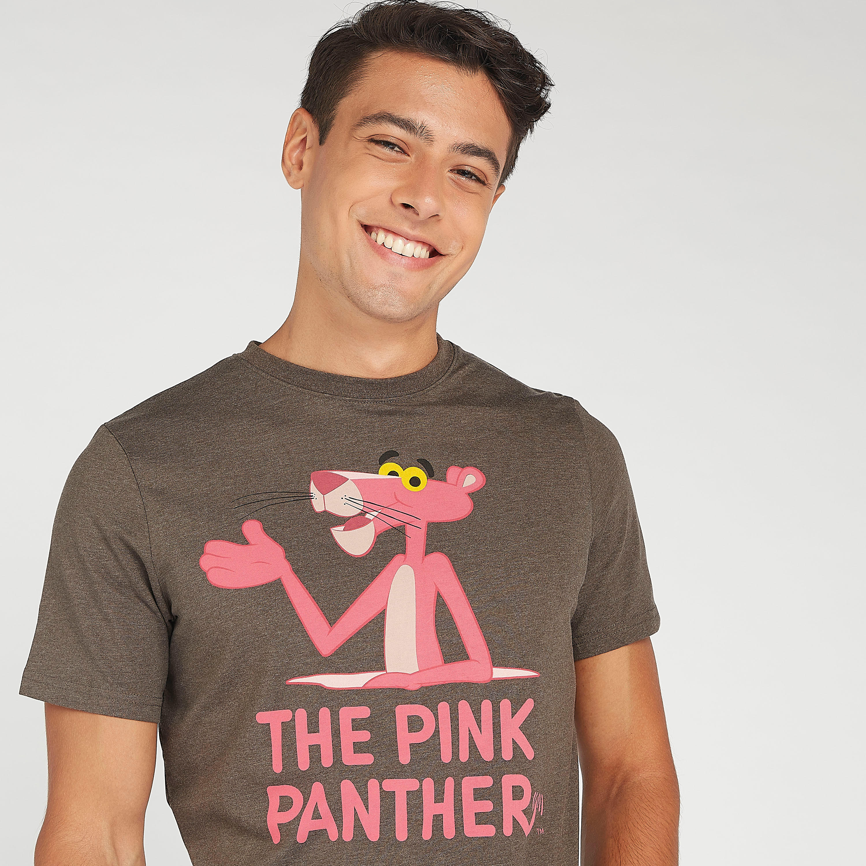 تيشيرت سليم فيت بياقة ضيّقة وطبعات ذي بينك بانتر-men-clothing-tshirtsandpolos-tshirts-image-1