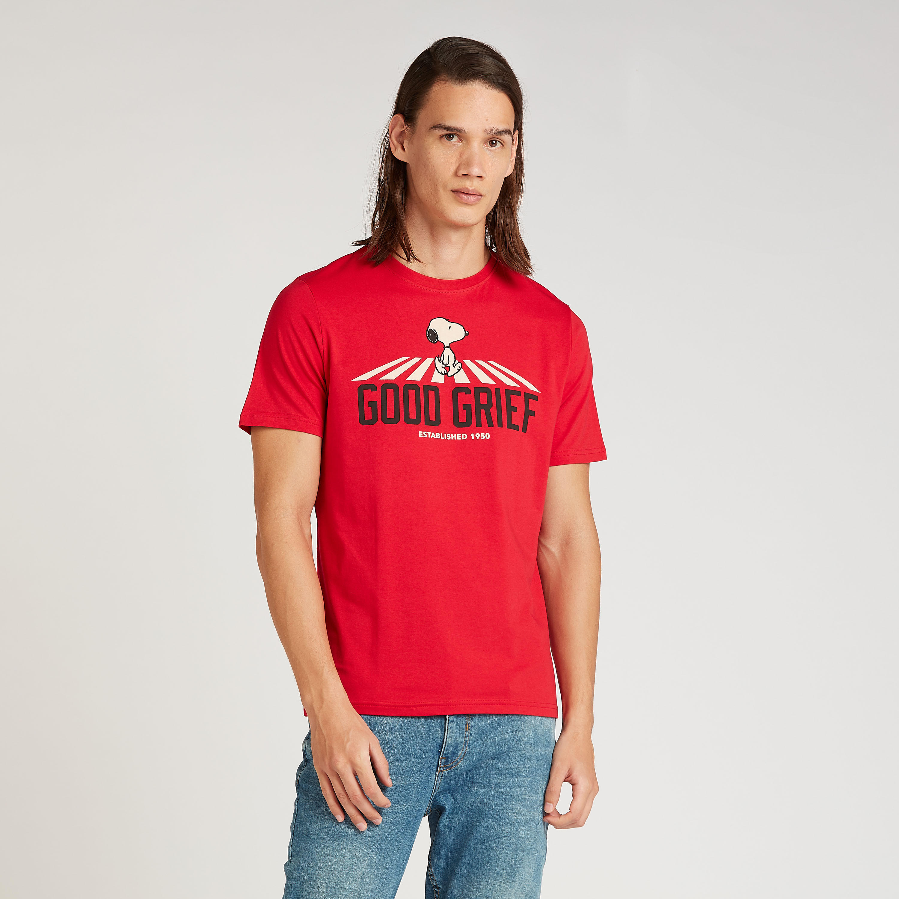 تيشيرت مستدام سليم بياقة ضيقة وطبعات سنوبي-men-clothing-tshirtsandpolos-tshirts-image-1