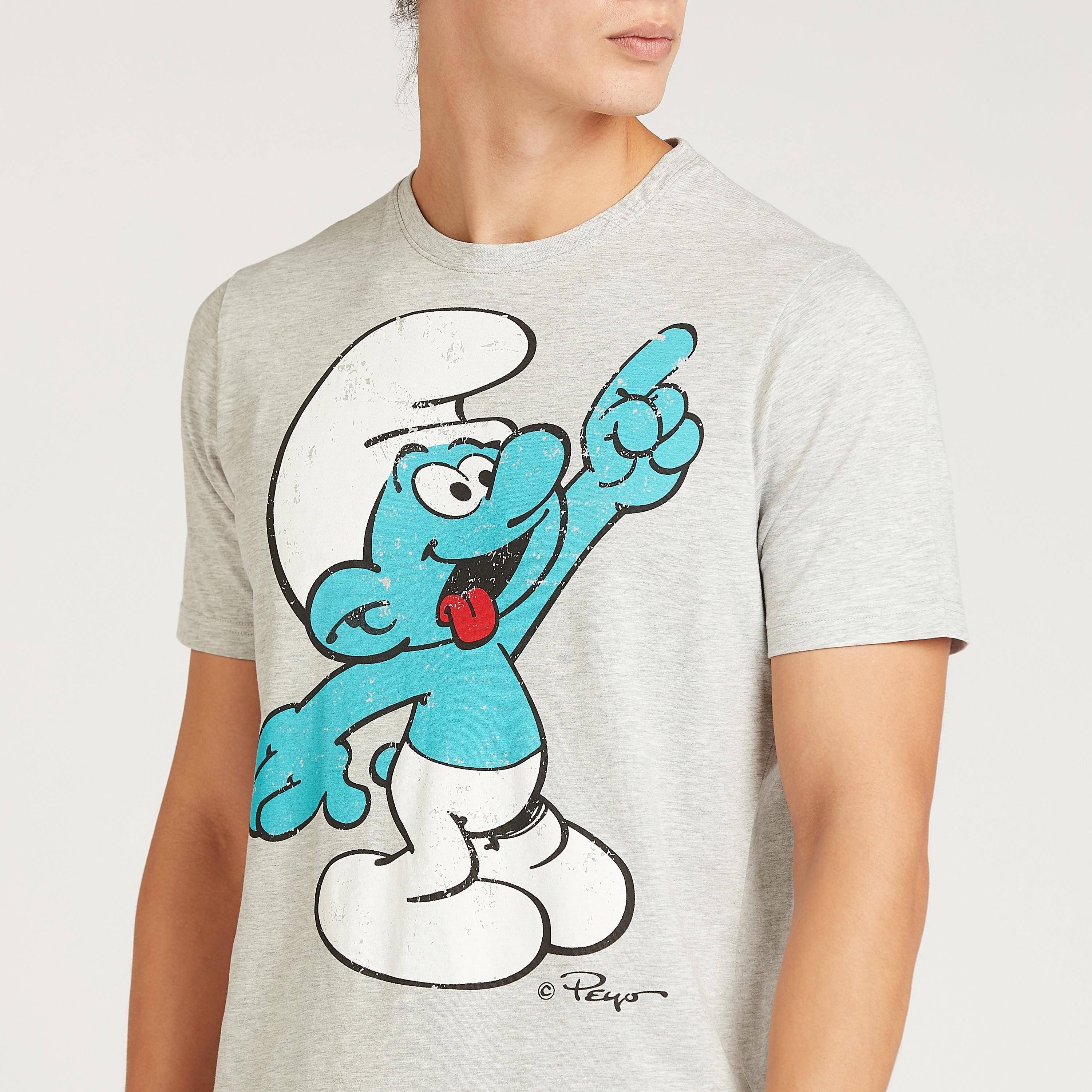 تيشيرت بقصة سليم بياقة ضيقة واكمام قصيرة وطبعات كلامسي سميرف-men-clothing-tshirtsandpolos-tshirts-image-3