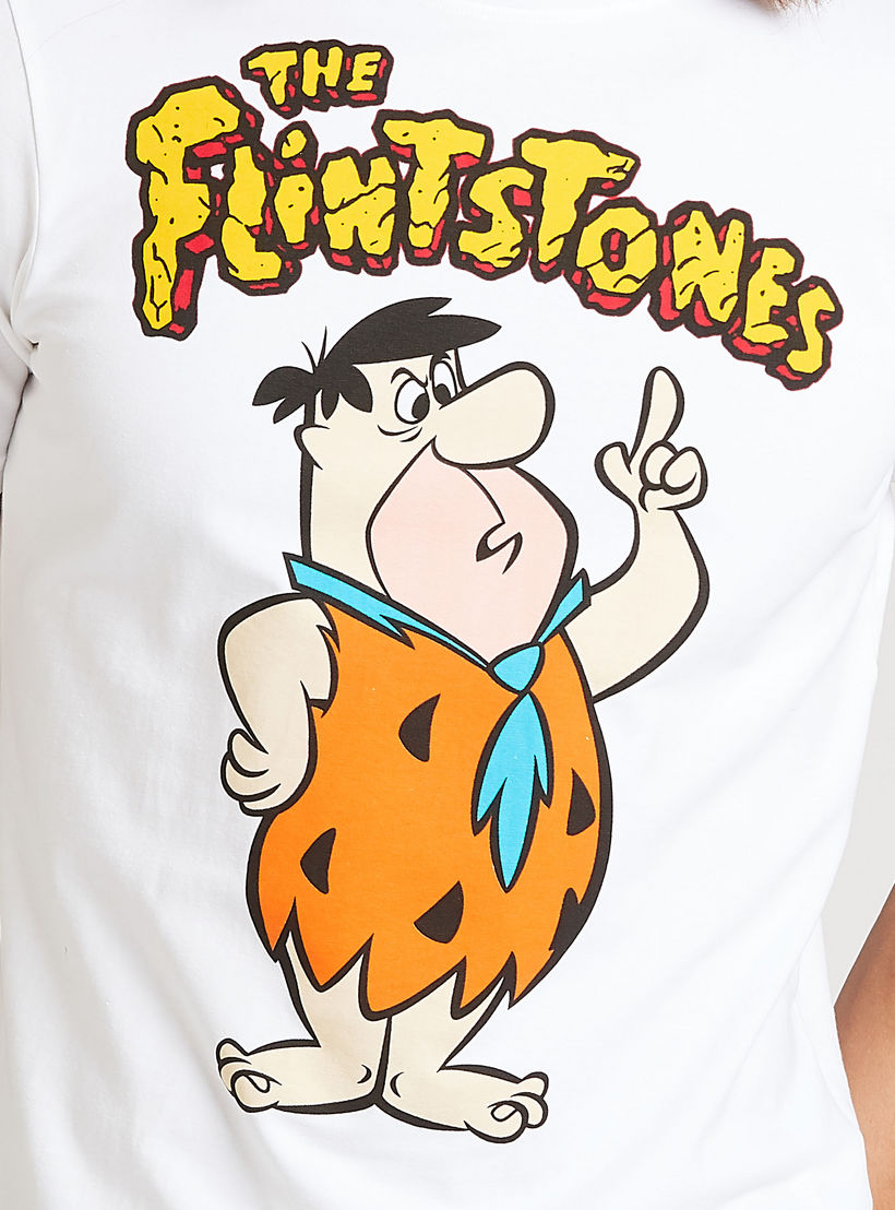 تيشيرت مستدام سليم فيت بطبعات فلينستون وياقة ضيّقة-men-clothing-tshirtsandpolos-tshirts-image-4