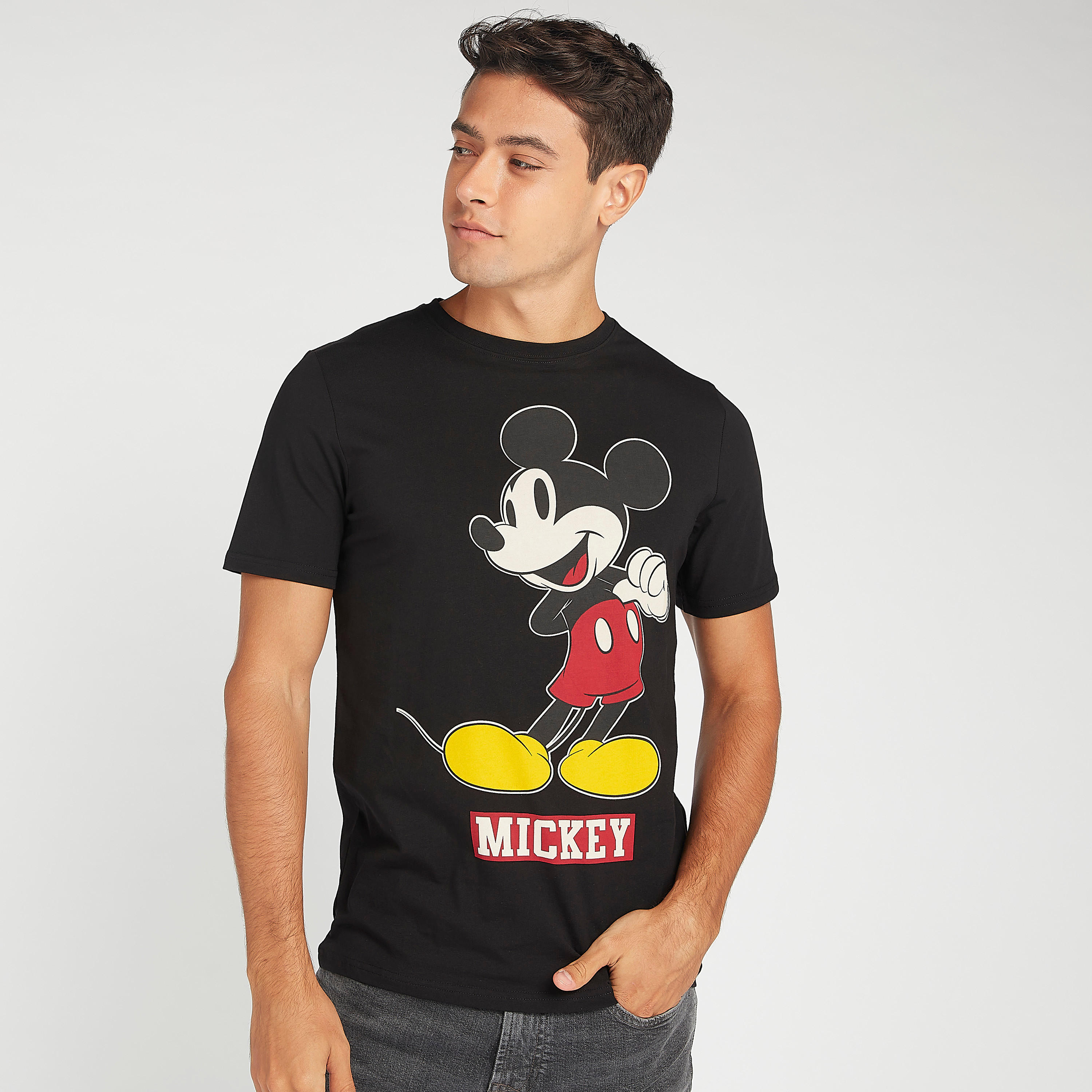 Slim Fit Mickey Mouse Print T-shirt with Crew Neck and Short Sleeves-men-clothing-tshirtsandpolos-tshirts-image-3