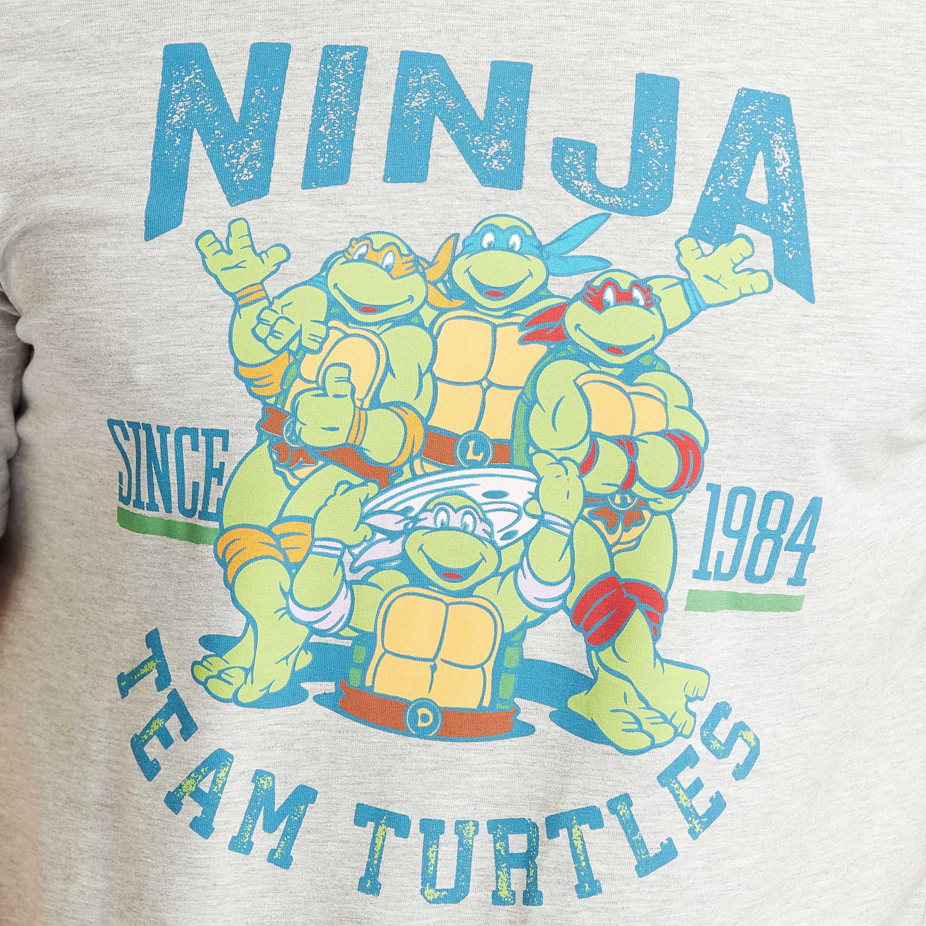 تيشيرت سليم بياقة ضيقة وأكمام قصيرة وطبعات نينجا تيرتلز-men-clothing-tshirtsandpolos-tshirts-image-3