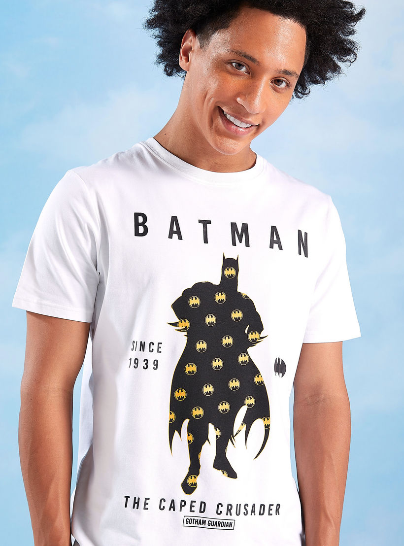 تيشيرت سليم بياقة ضيقة وأكمام قصيرة وطبعات باتمان-men-clothing-tshirtsandpolos-tshirts-image-1