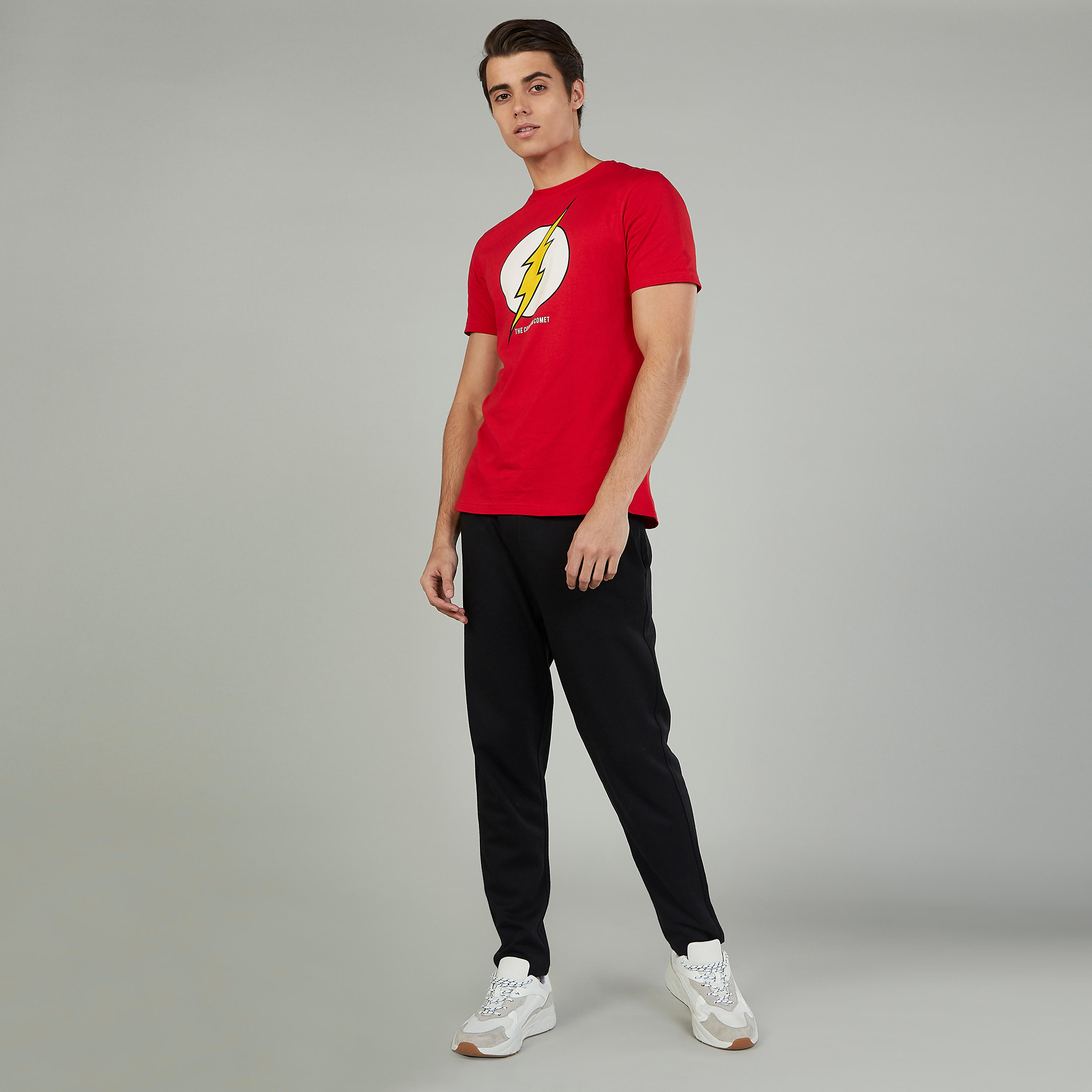 تيشيرت سليم  بأكمام قصيرة وياقة ضيقة وطبعات وميض-men-clothing-tshirtsandpolos-tshirts-image-2