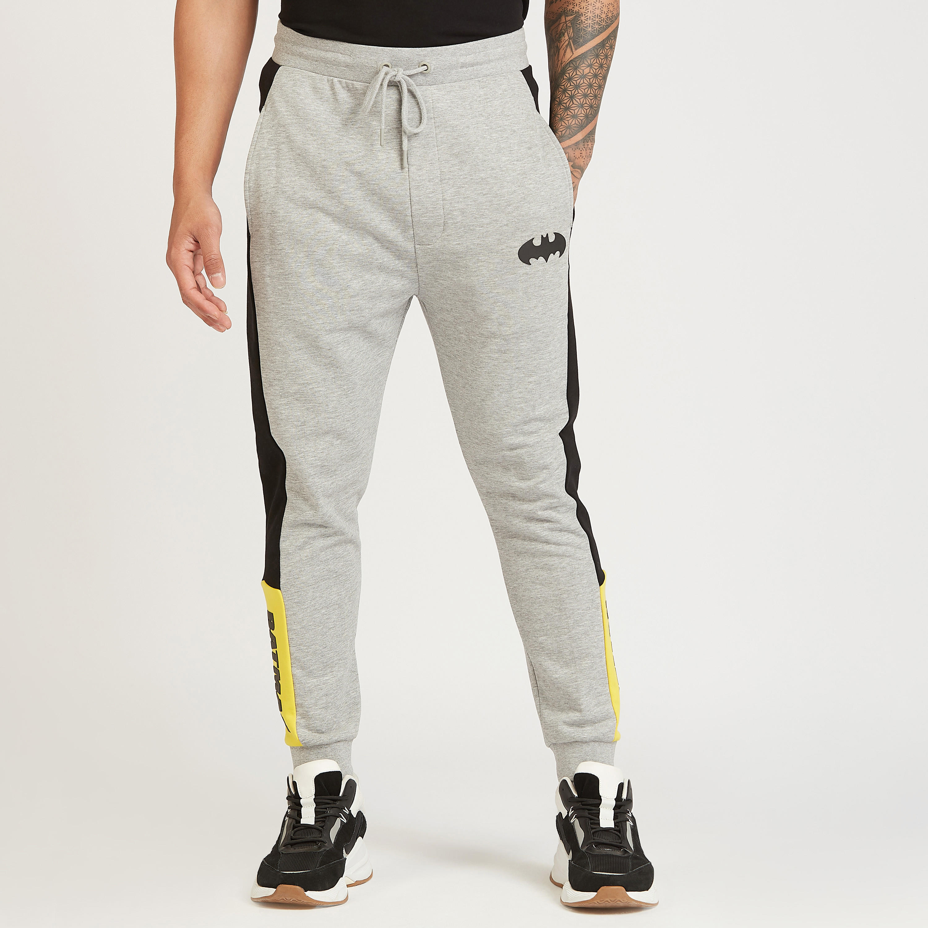 Batman Print Jog Pants with Pocket Detail and Drawstring-men-clothing-bottoms-joggers-image-1