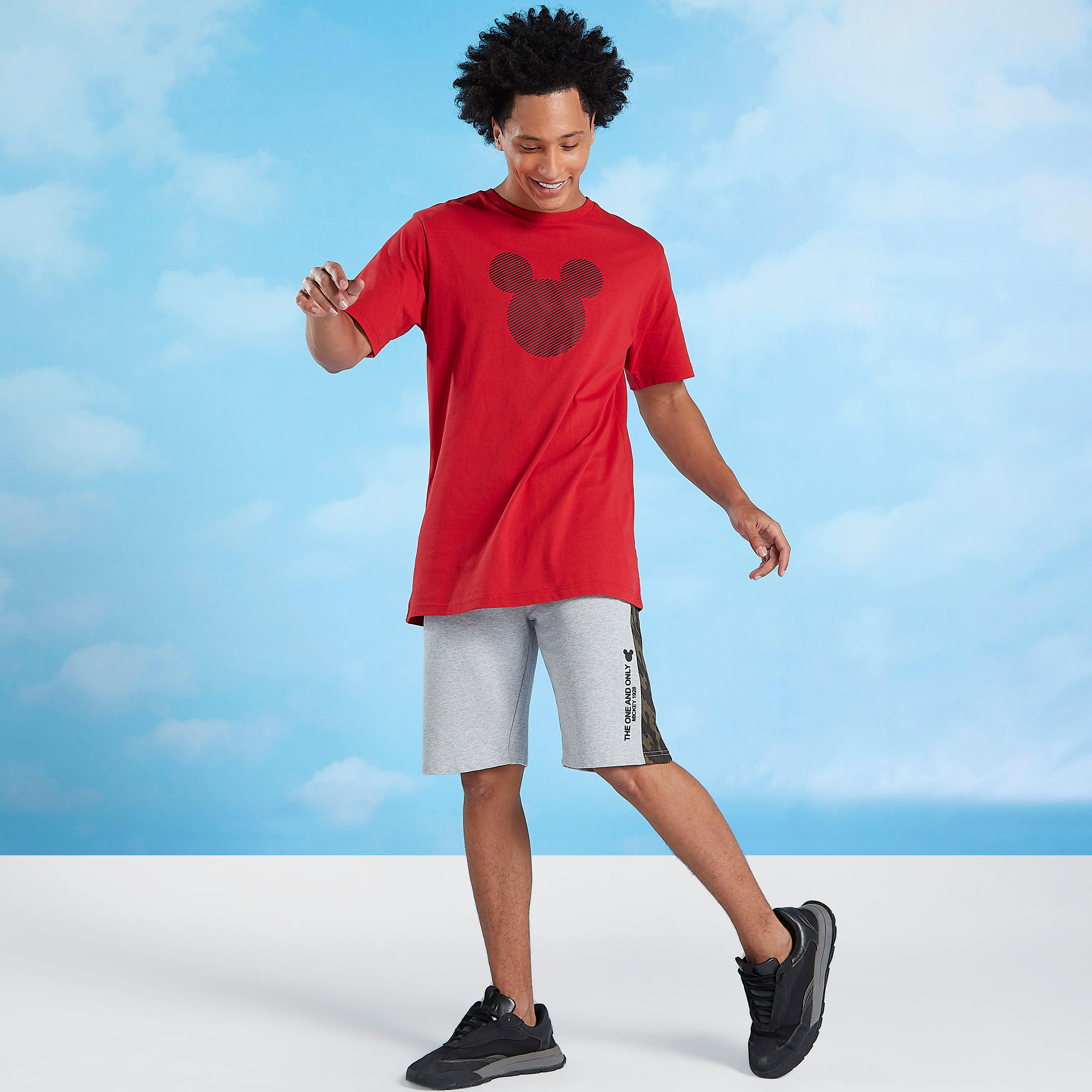 Mickey Mouse Print Shorts with Pocket Detail and Drawstring-men-clothing-bottoms-shorts-image-2