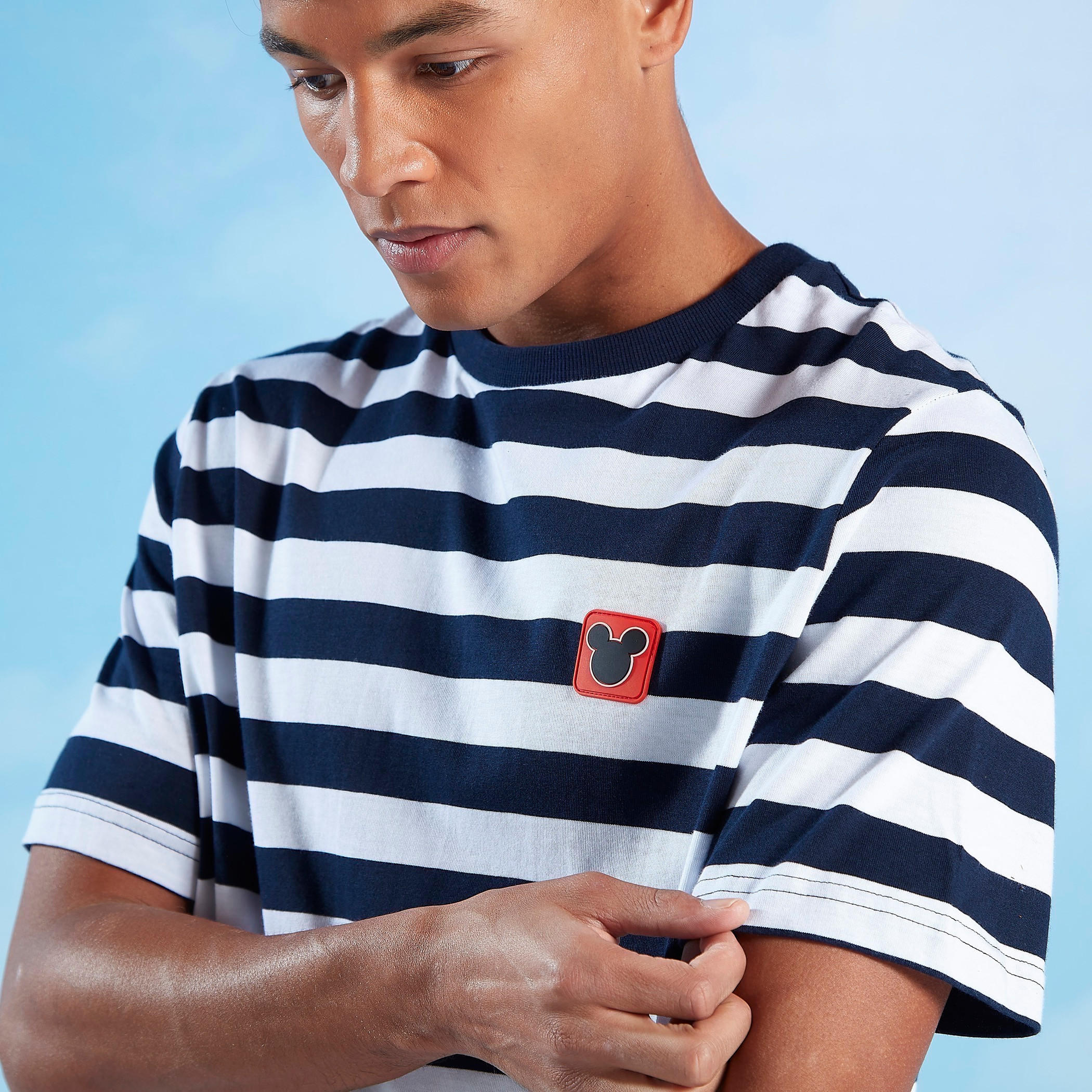 Slim Fit Mickey Mouse Applique Detail T-shirt with Crew Neck-men-clothing-tshirtsandpolos-tshirts-image-3