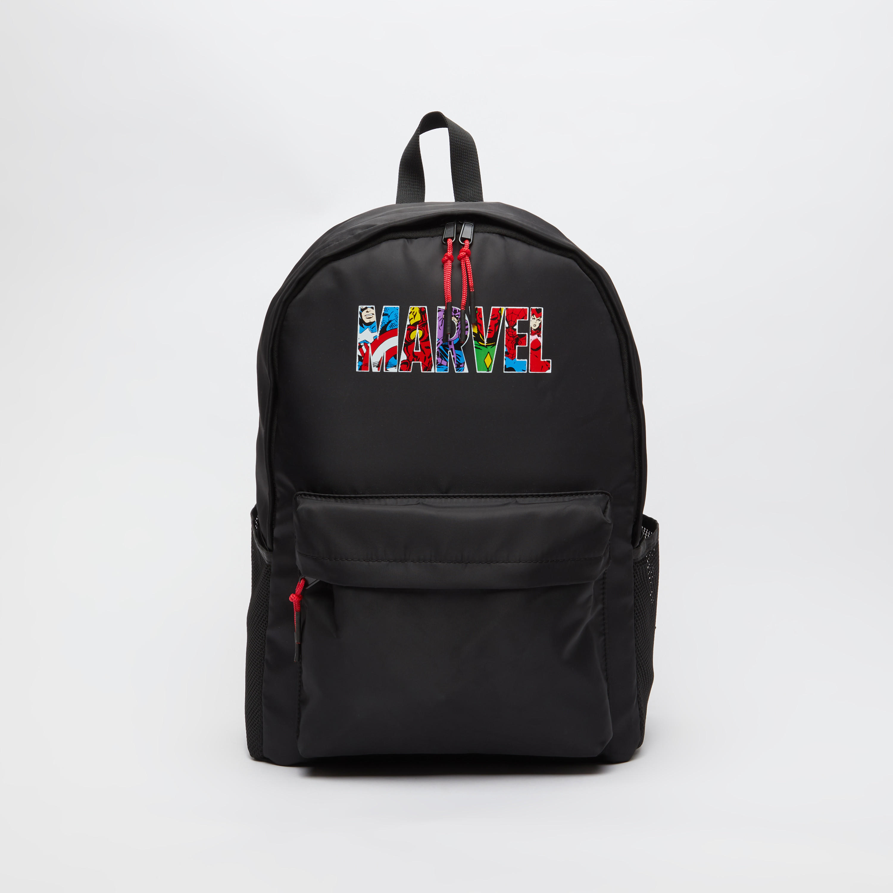 Marvel Print Backpack with Adjustable Shoulder Straps and Top Handle-men-bags-image-1
