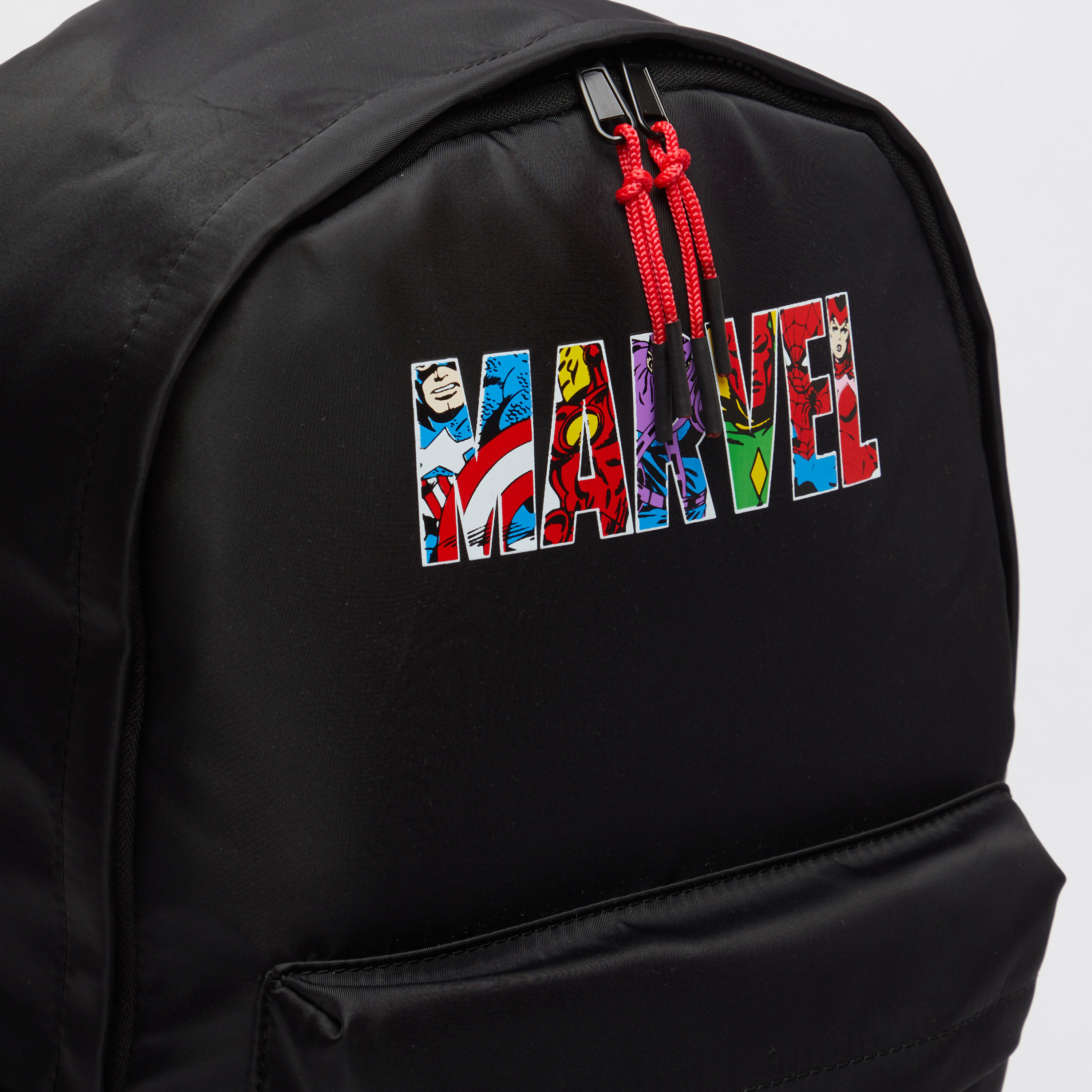 Marvel Print Backpack with Adjustable Shoulder Straps and Top Handle-men-bags-image-3