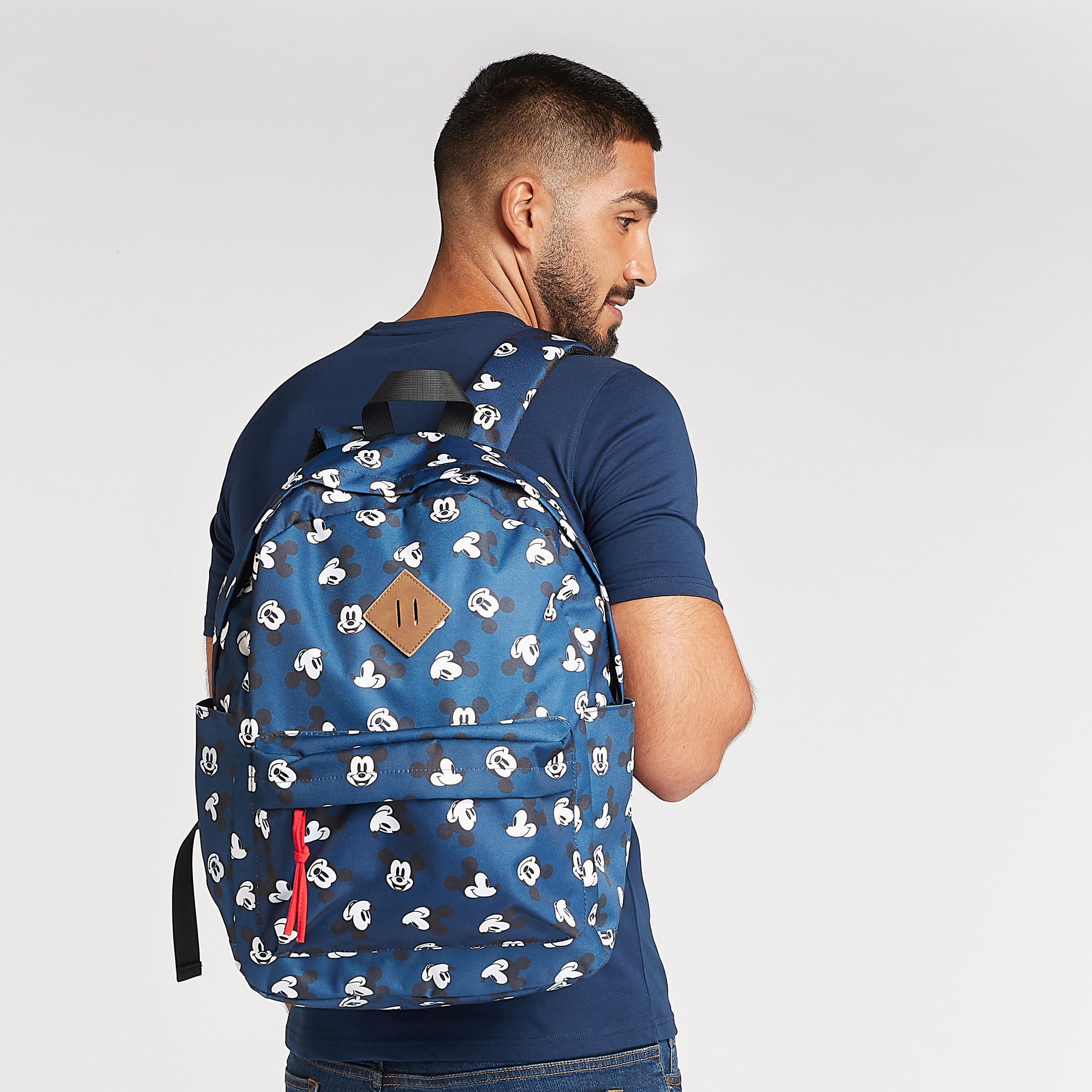 Mickey Mouse Print Backpack with Adjustable Shoulder Straps-men-bags-image-2
