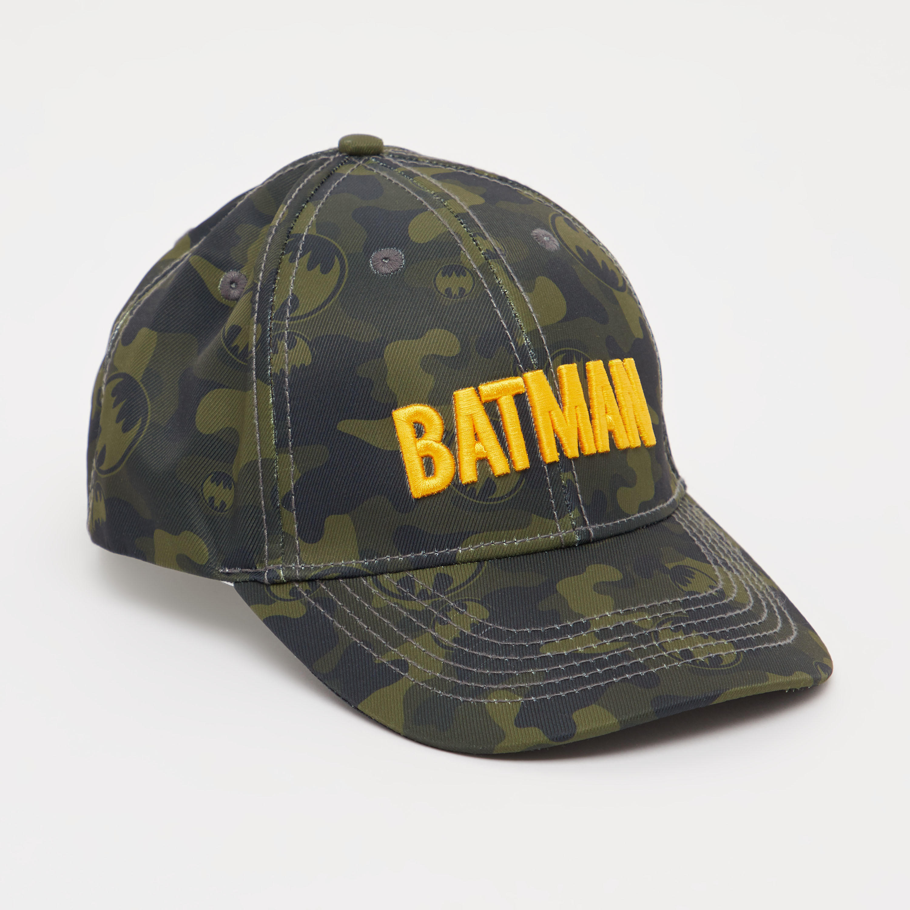 Batman Print Cap with Hook and Loop Closure-men-caps-image-1