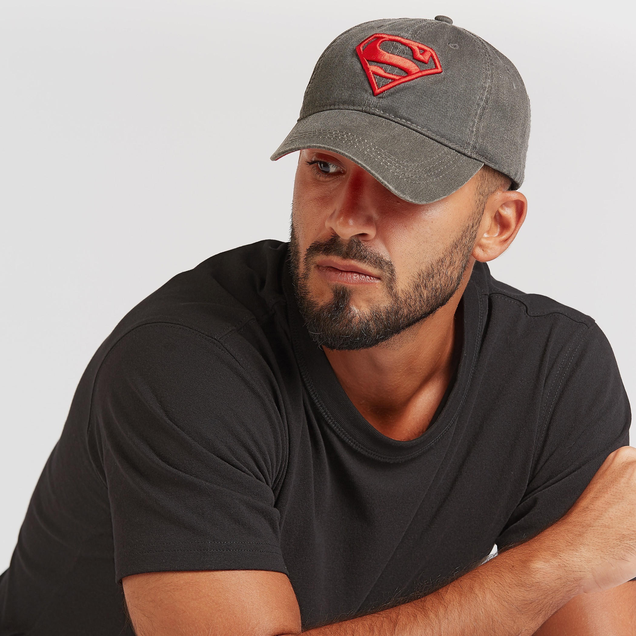 Superman Embroidered Cap with Plate Buckle Closure-men-caps-image-2