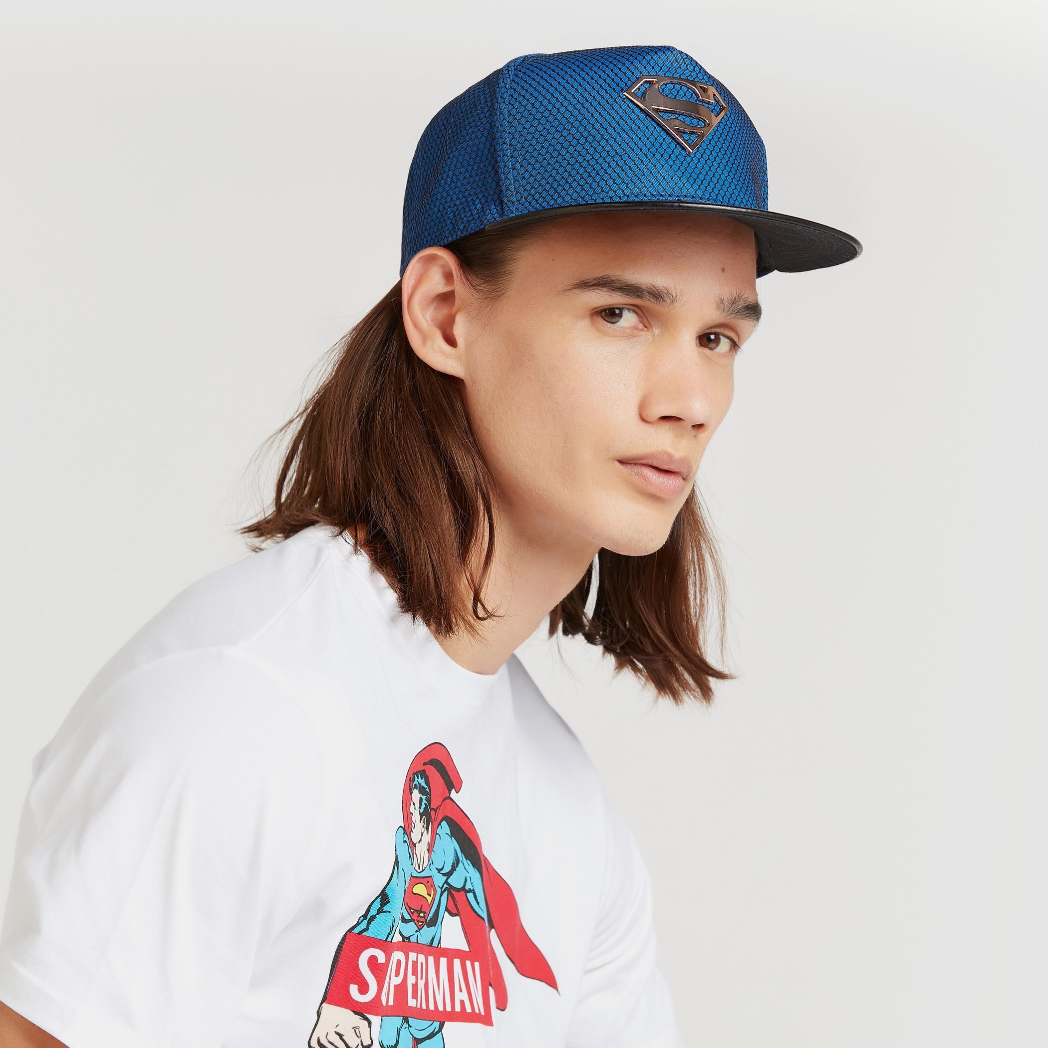 Superman Applique Detail Cap with Snap Closure-men-caps-image-2