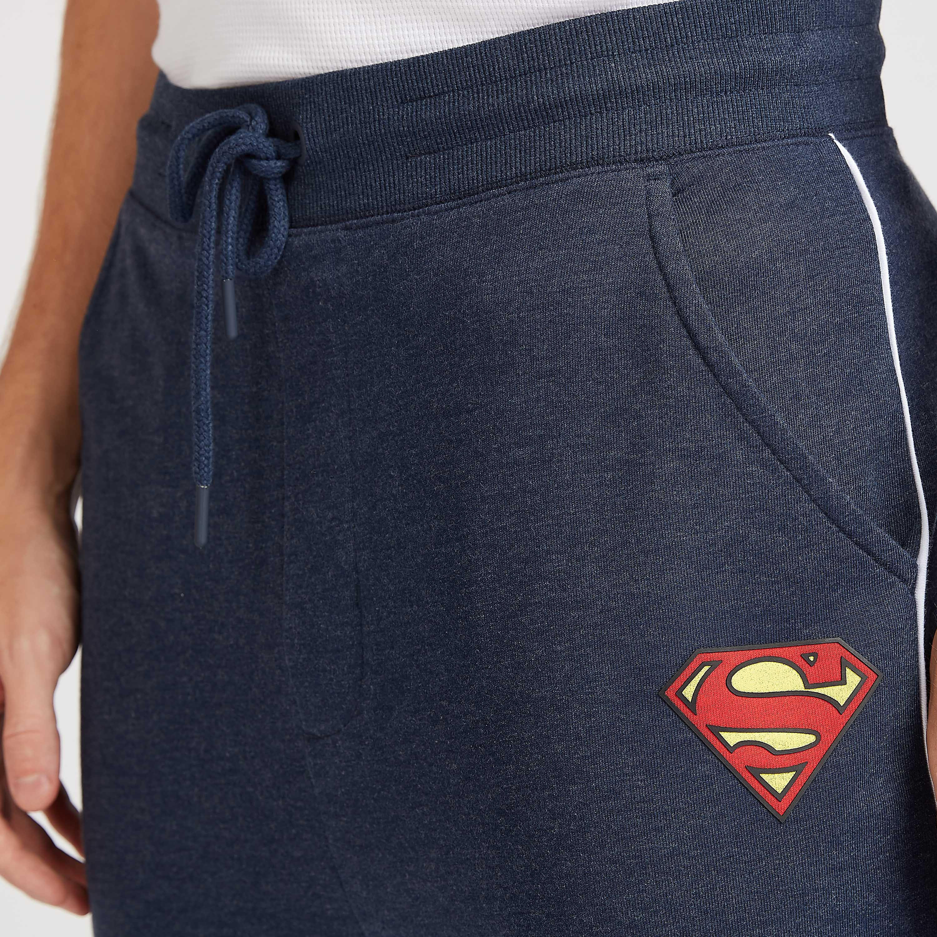 Sustainable Superman Print Jog Pants with Pocket Detail and Drawstring-men-clothing-bottoms-joggers-image-3