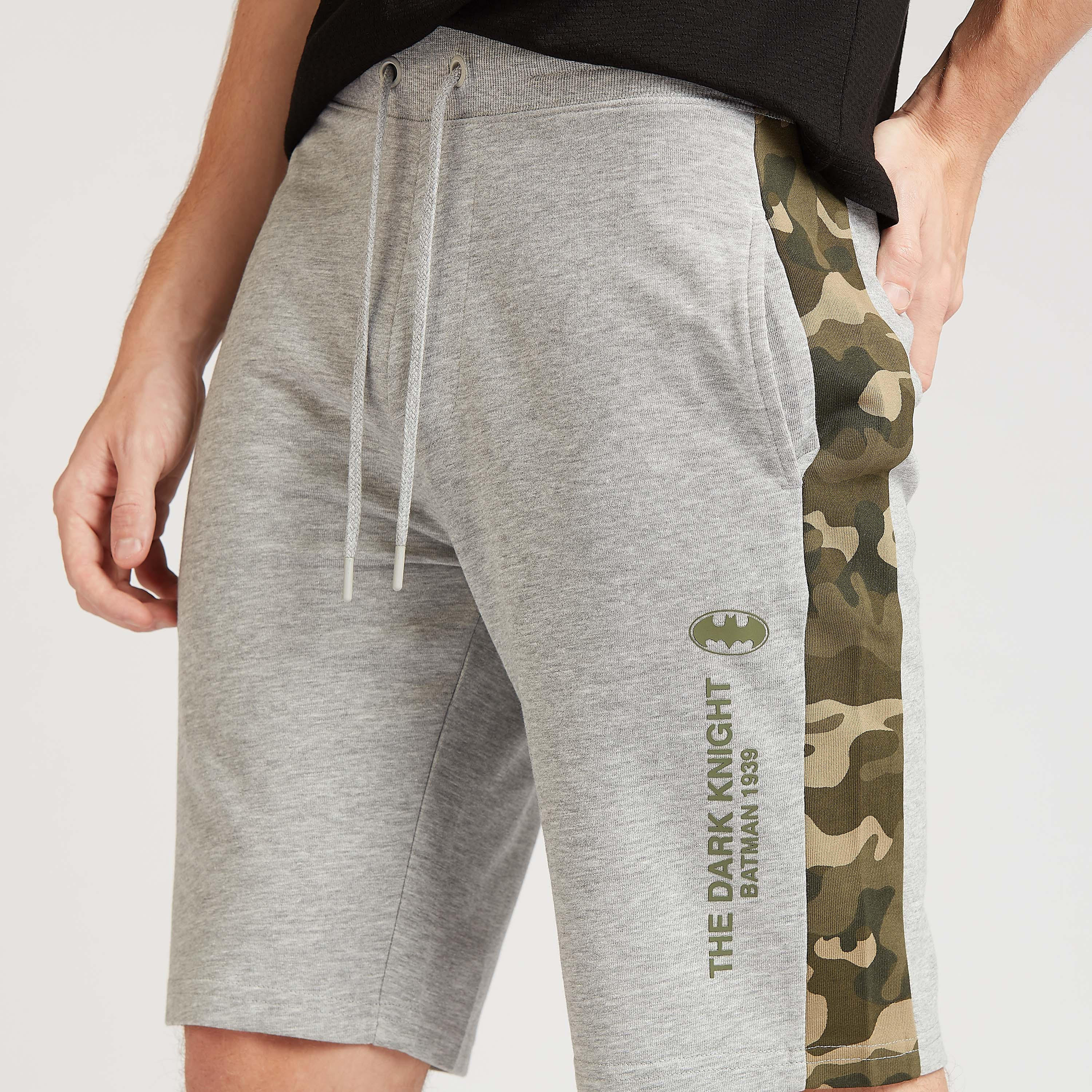Sustainable Batman Textured Shorts with Pocket Detail and Drawstring-men-clothing-bottoms-shorts-image-3