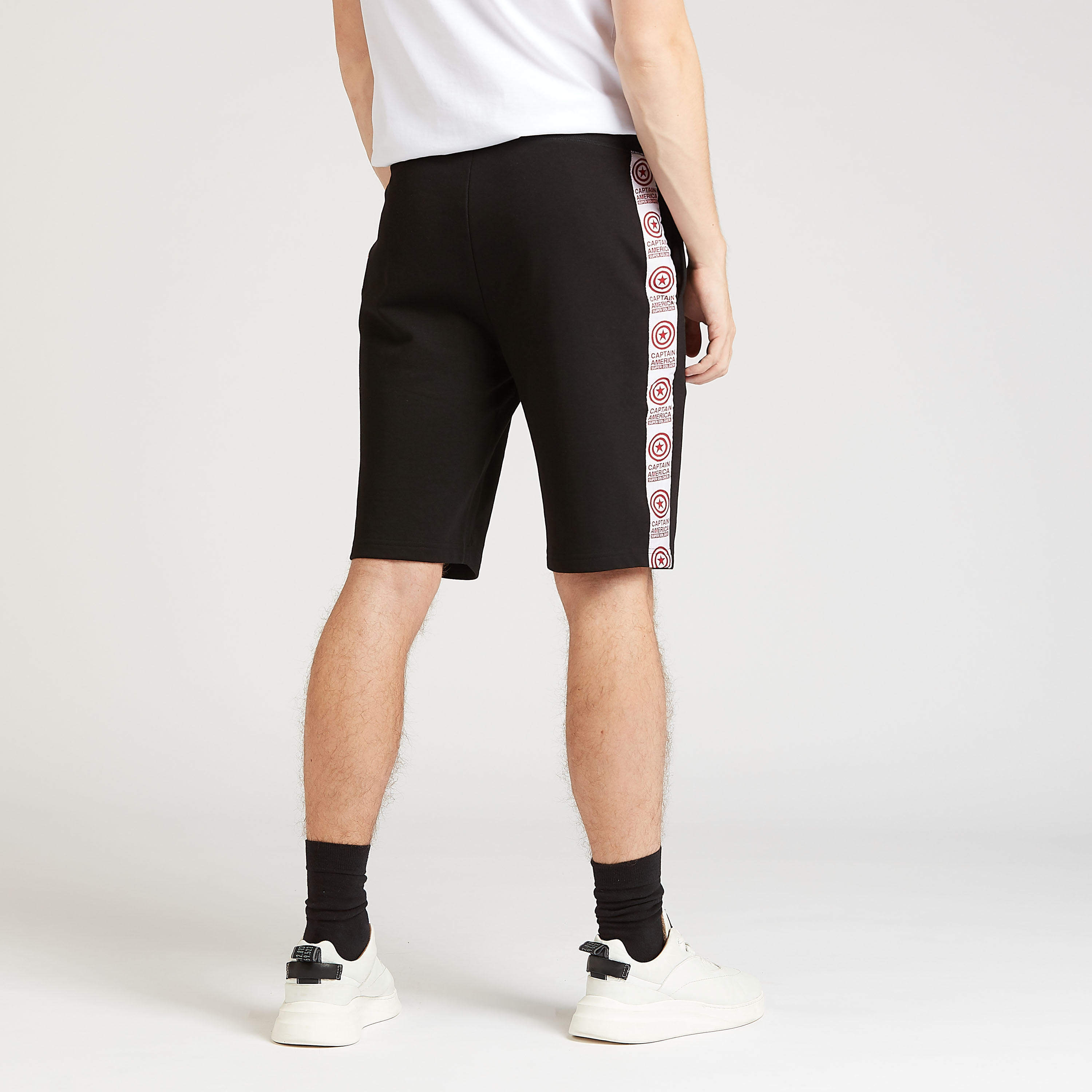 Captain America Textured Shorts with Pocket Detai and Drawstring-men-clothing-bottoms-shorts-image-4