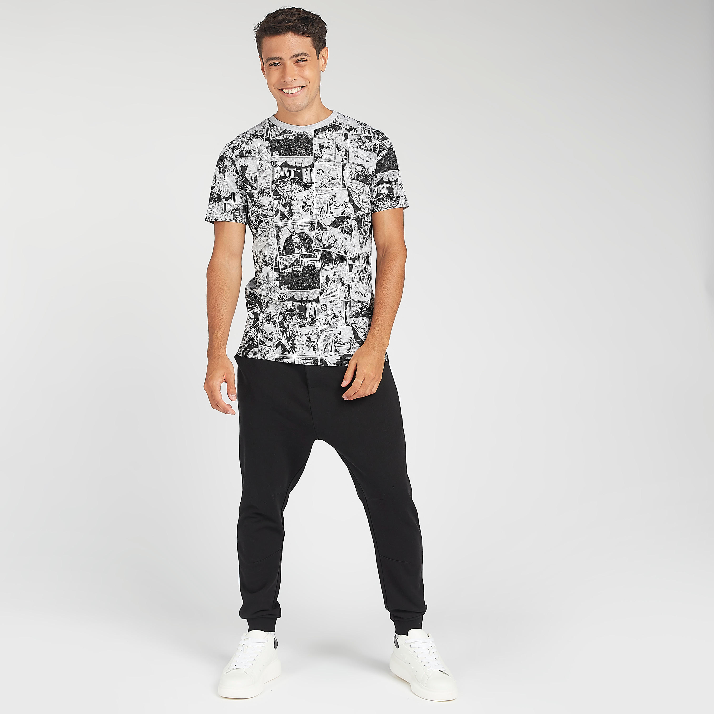 Graphic Print T-shirt with Crew Neck and Short Sleeves-men-clothing-tshirtsandpolos-tshirts-image-2