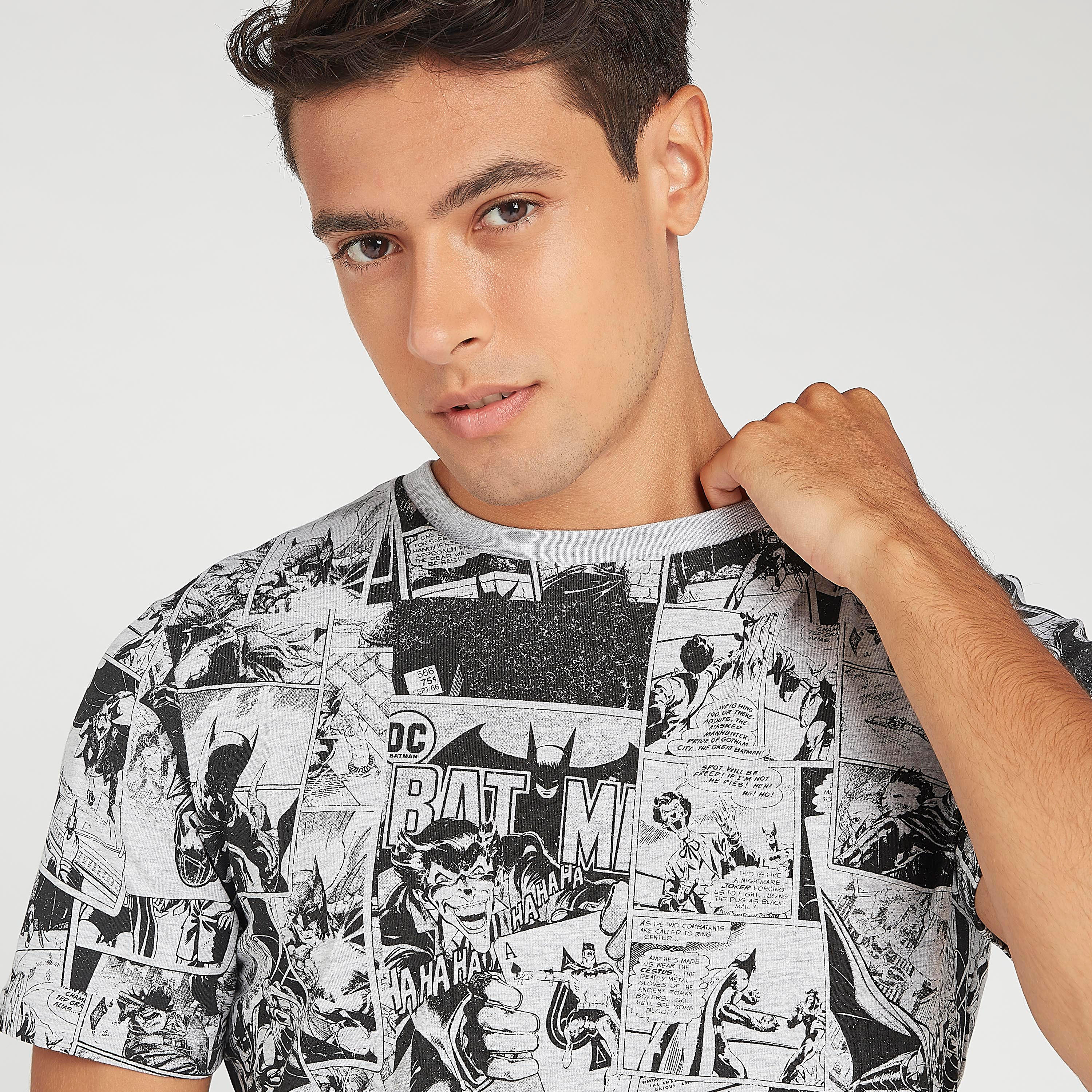 Graphic Print T-shirt with Crew Neck and Short Sleeves-men-clothing-tshirtsandpolos-tshirts-image-3