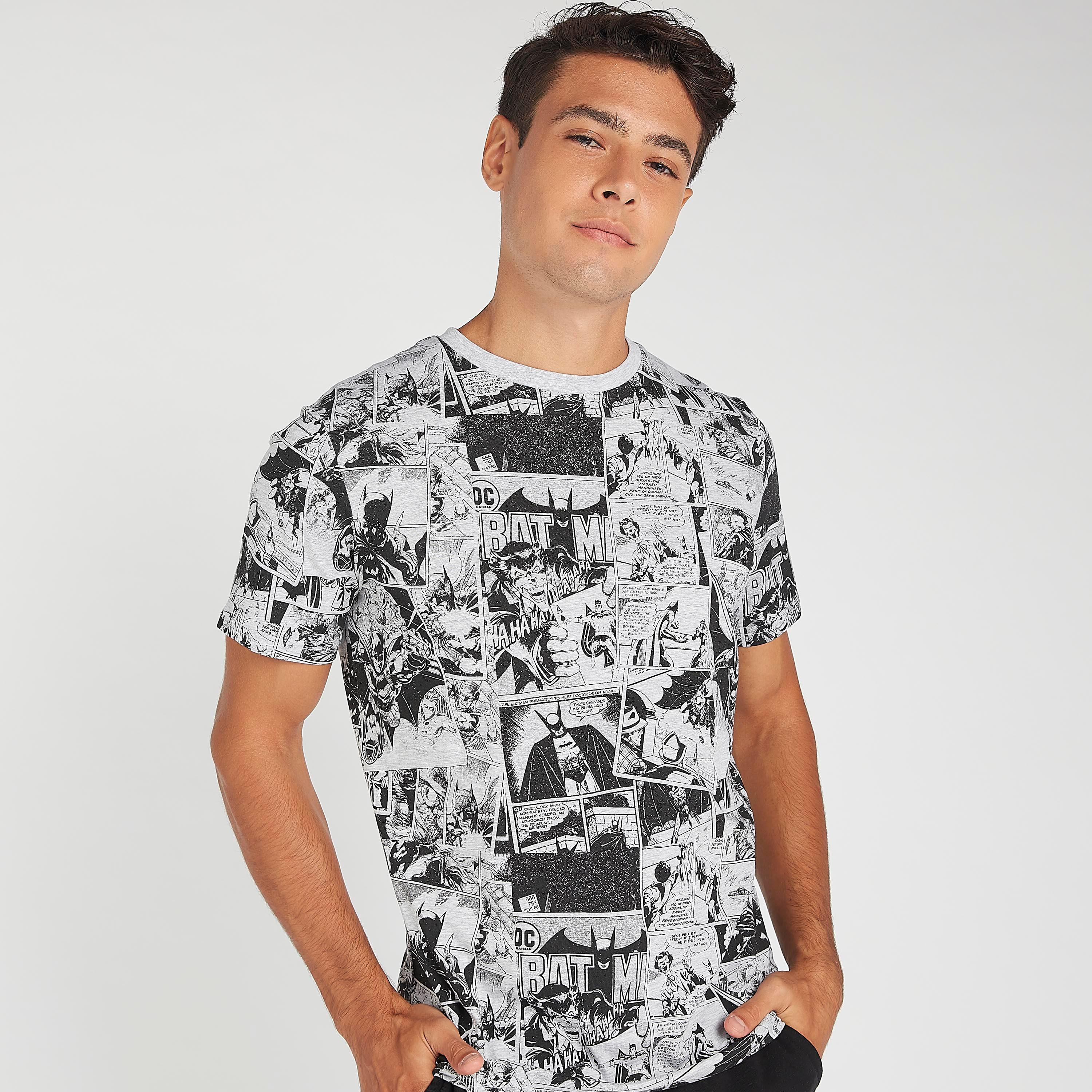Graphic Print T-shirt with Crew Neck and Short Sleeves-men-clothing-tshirtsandpolos-tshirts-image-5