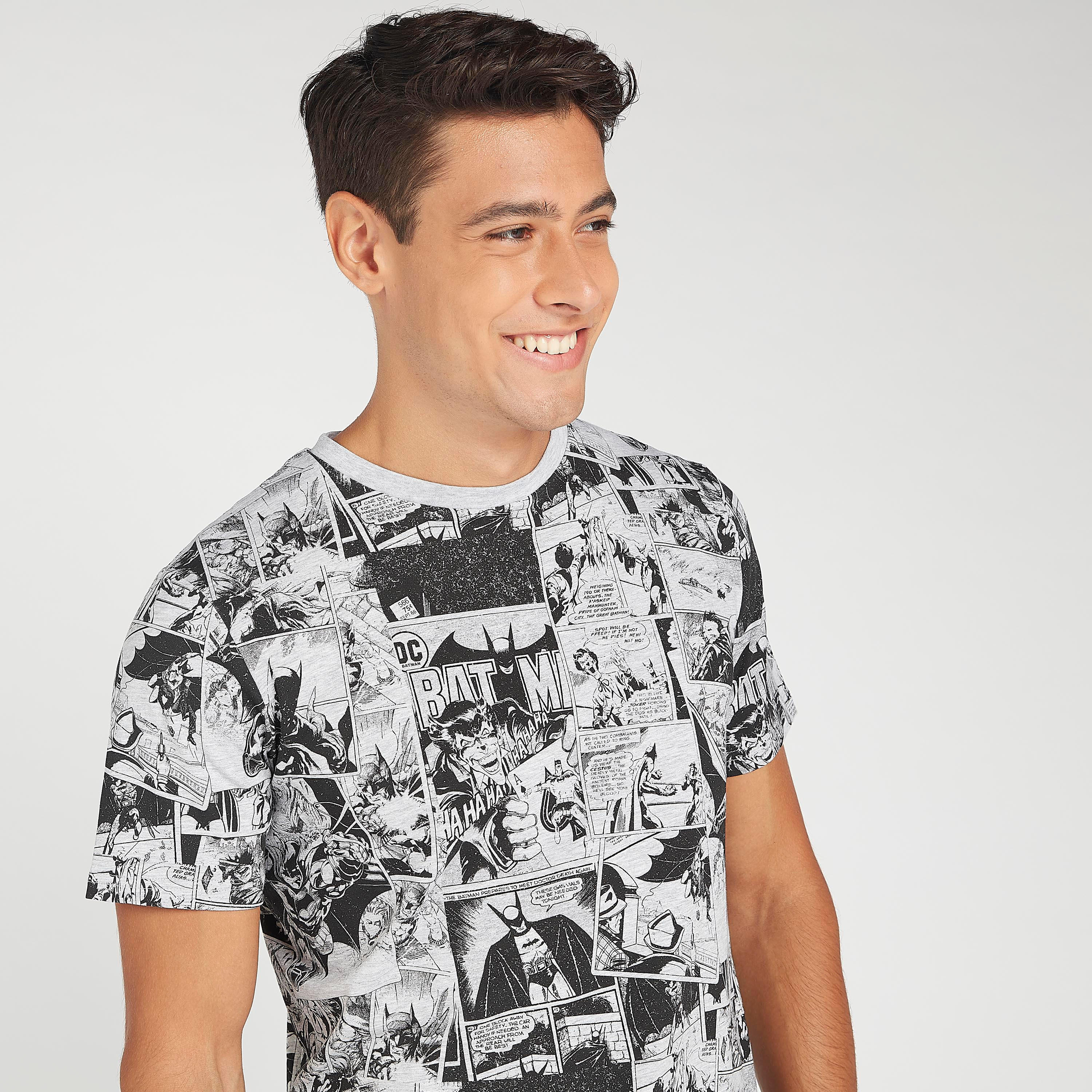 Graphic Print T-shirt with Crew Neck and Short Sleeves-men-clothing-tshirtsandpolos-tshirts-image-6