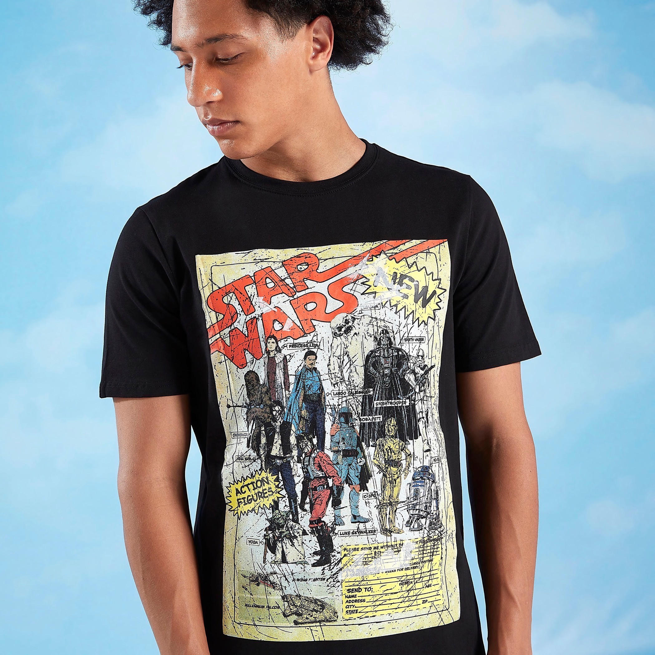 تيشيرت سليم فيت بأكمام قصيرة وياقة ضيّقة وطبعات ستار وورز-men-clothing-tshirtsandpolos-tshirts-image-3