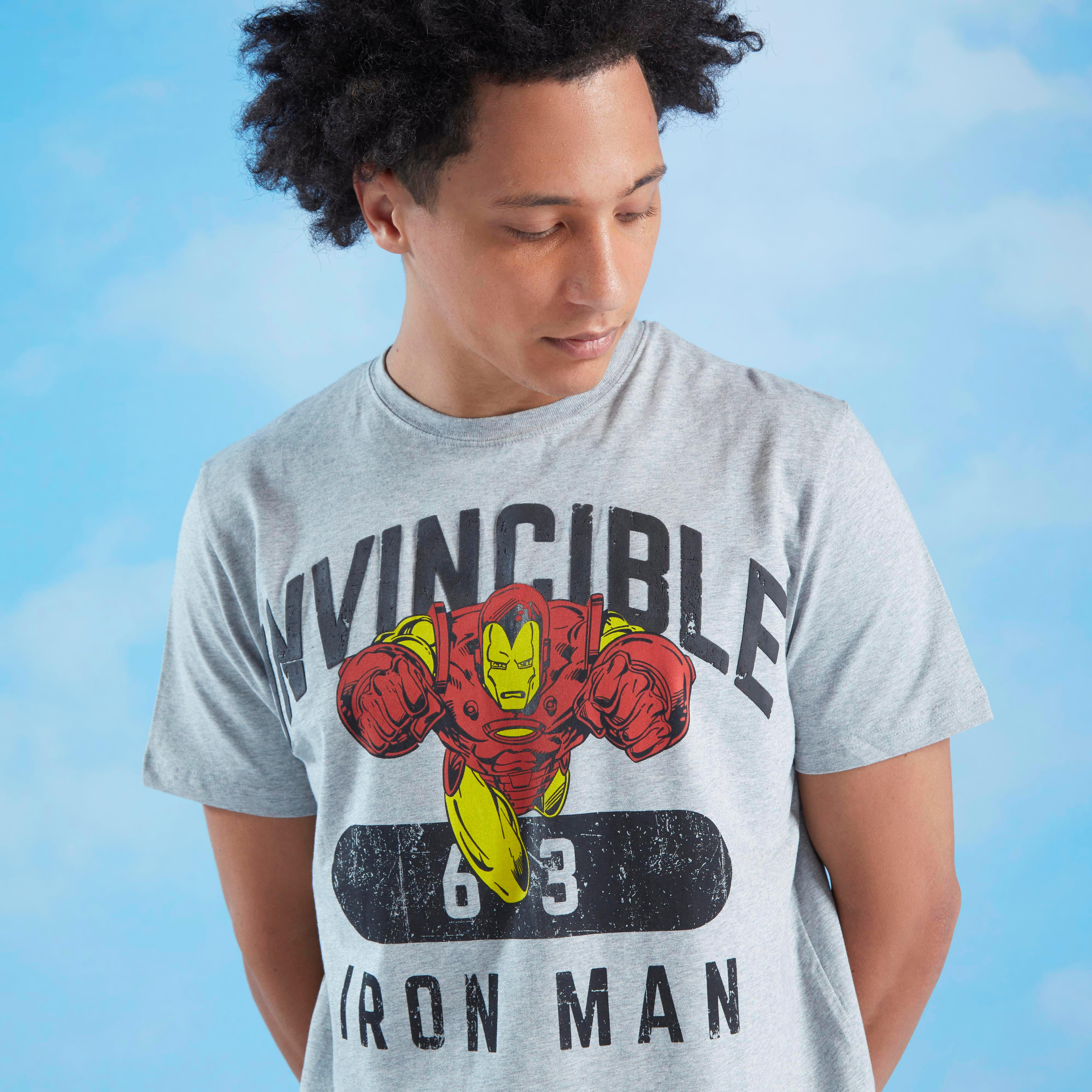 تيشيرت مستدام بياقة ضيقة وأكمام قصيرة وطبعات آيرون مان-men-clothing-tshirtsandpolos-tshirts-image-1