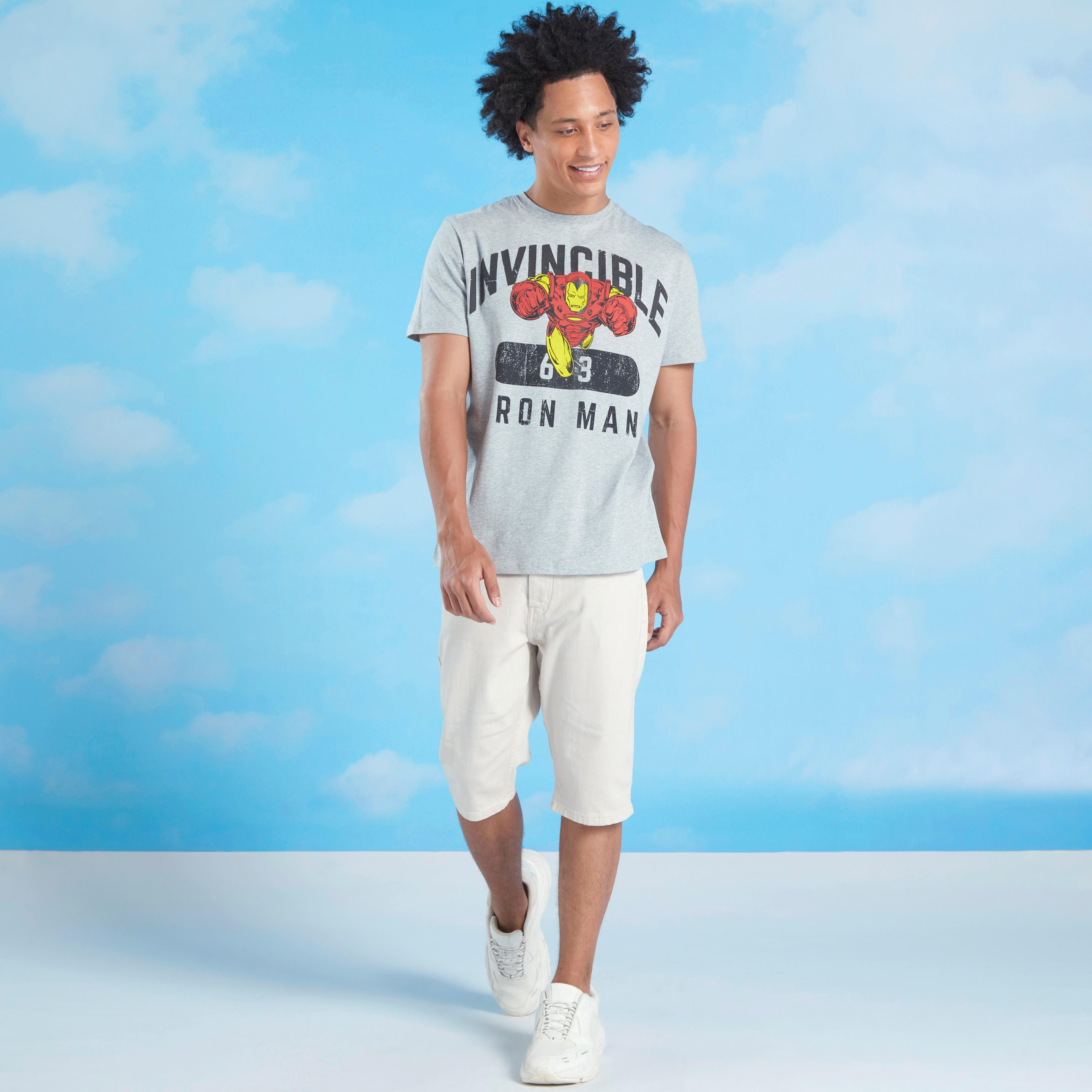 تيشيرت مستدام بياقة ضيقة وأكمام قصيرة وطبعات آيرون مان-men-clothing-tshirtsandpolos-tshirts-image-2