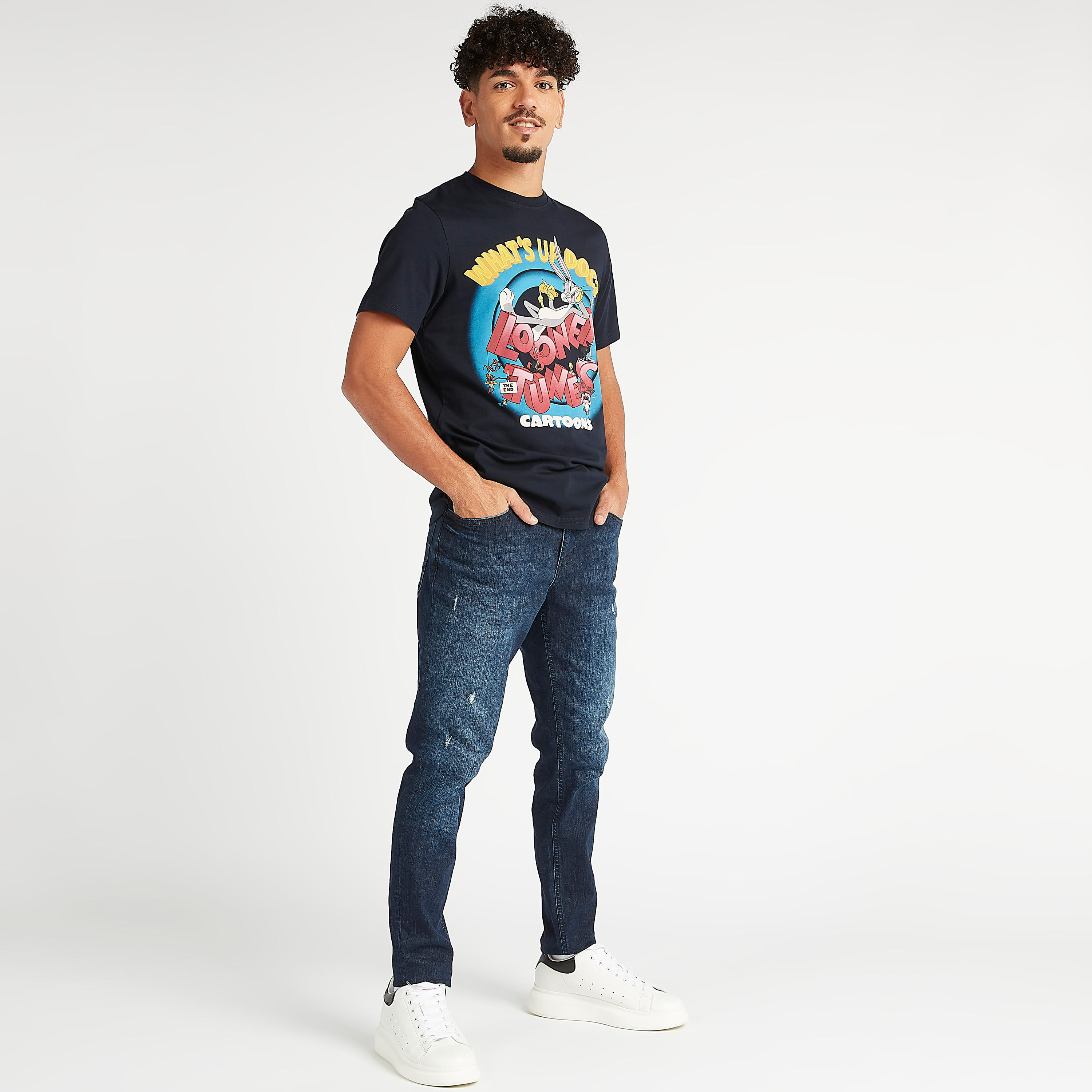 تيشيرت مستدام بياقة ضيقة وأكمام قصيرة وطبعات لوني تيونر-men-clothing-tshirtsandpolos-tshirts-image-2