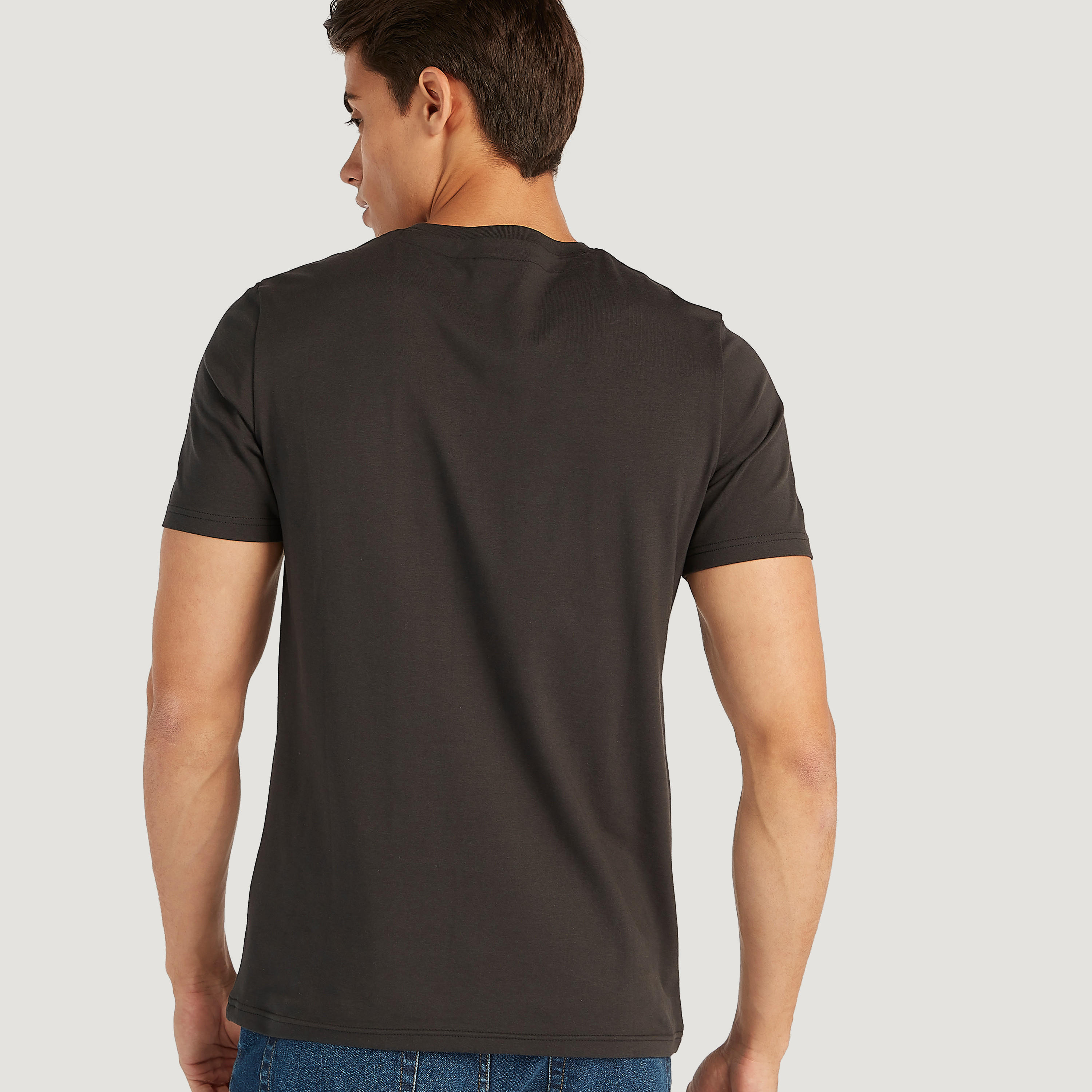 Peanuts Print Crew Neck T-shirt with Short Sleeves-men-clothing-tshirtsandpolos-tshirts-image-4