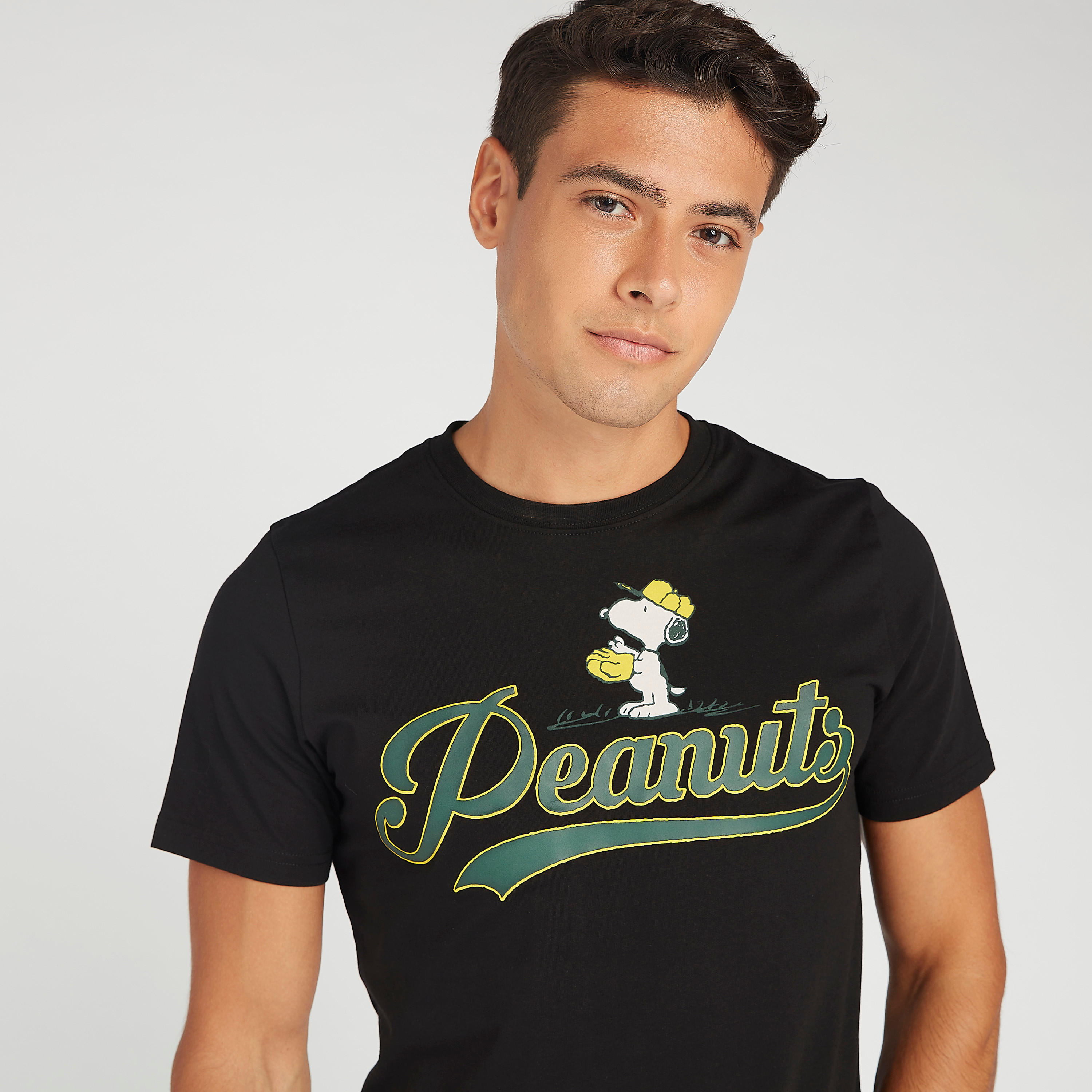 Peanuts Print T-shirt with Crew Neck and Short Sleeves-men-clothing-tshirtsandpolos-tshirts-image-5