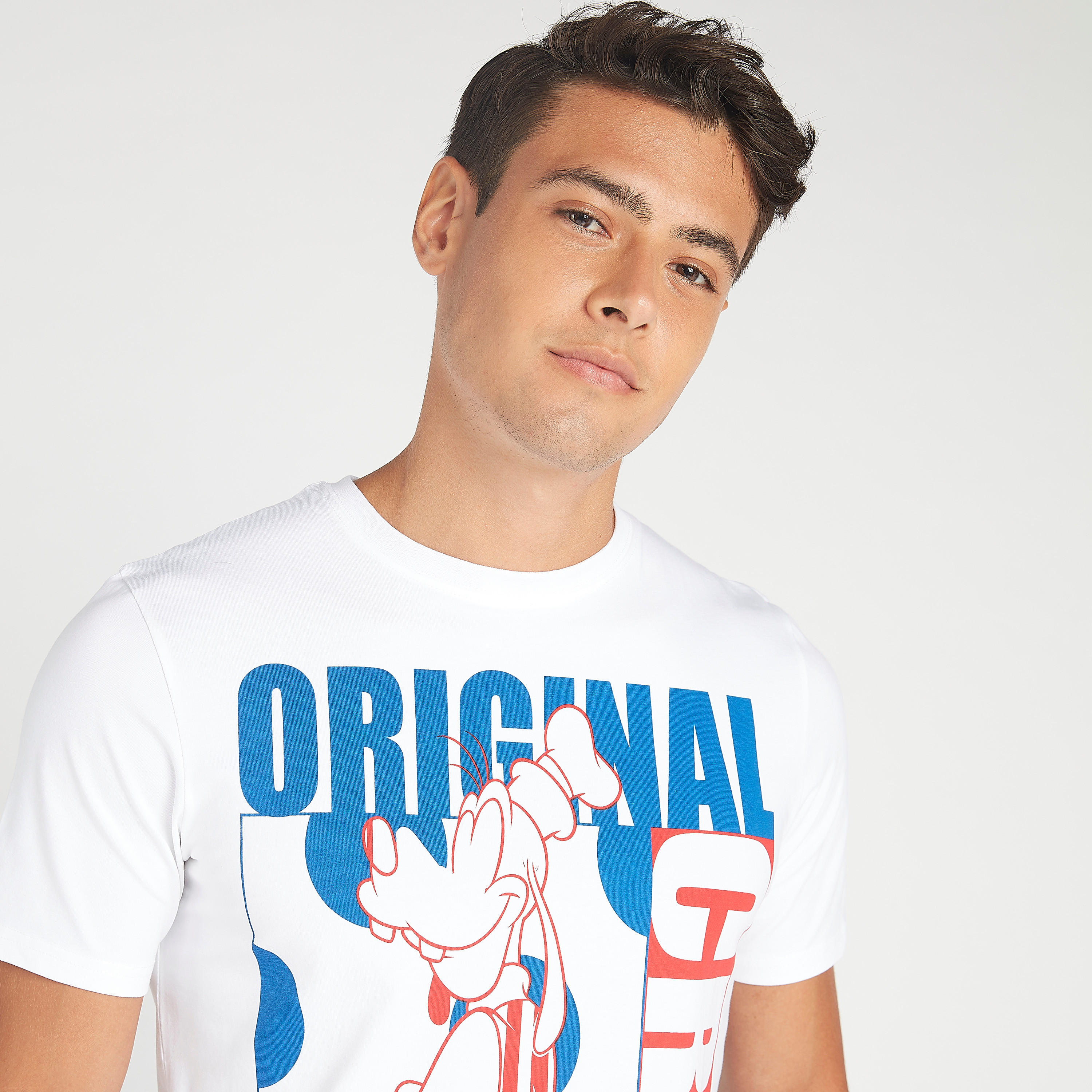 Goofy Print T-shirt with Crew Neck and Short Sleeves-men-clothing-tshirtsandpolos-tshirts-image-5