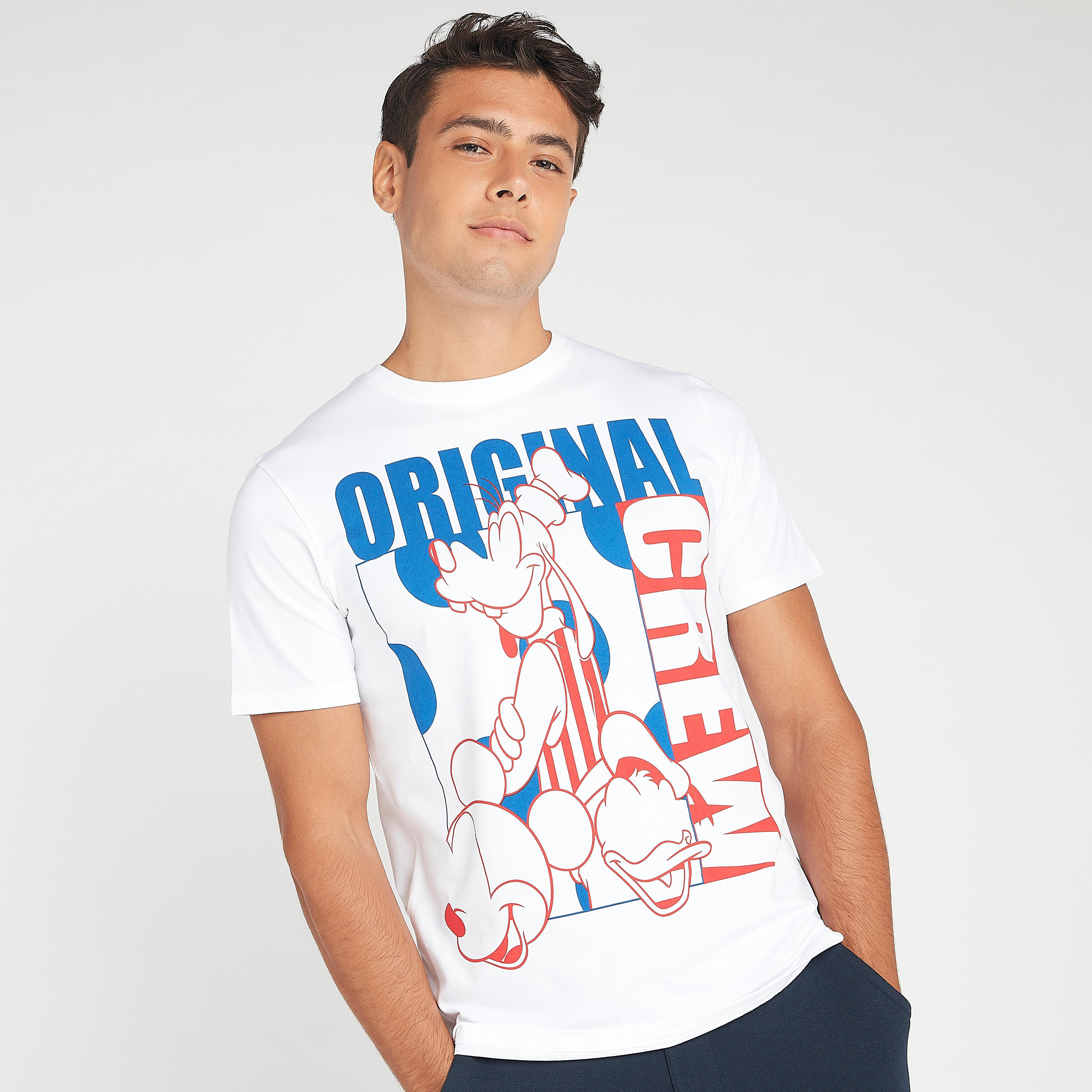 Goofy Print T-shirt with Crew Neck and Short Sleeves-men-clothing-tshirtsandpolos-tshirts-image-6